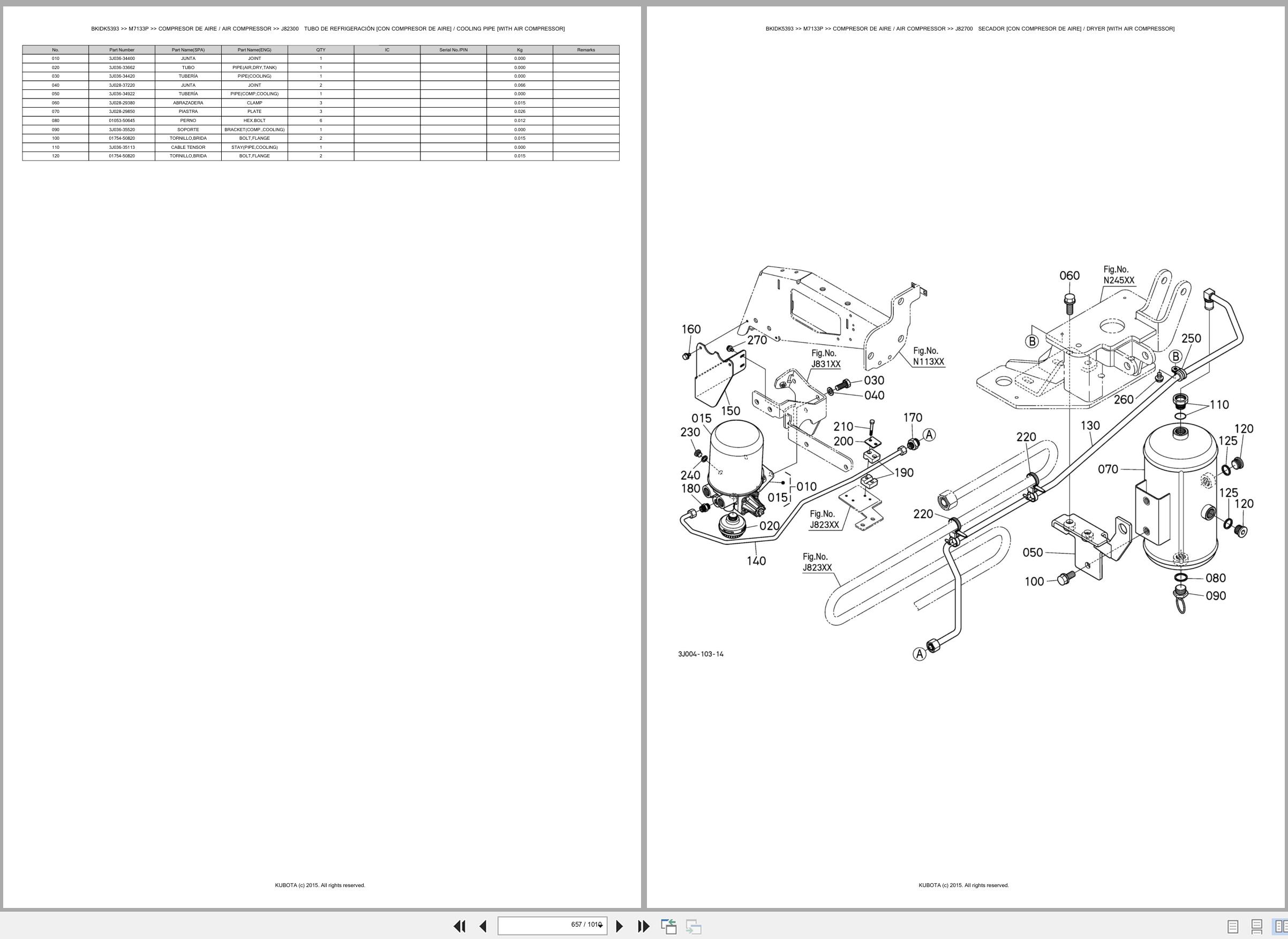 Kubota Tractor M7133P Spare Parts Catalog EN ES (3)