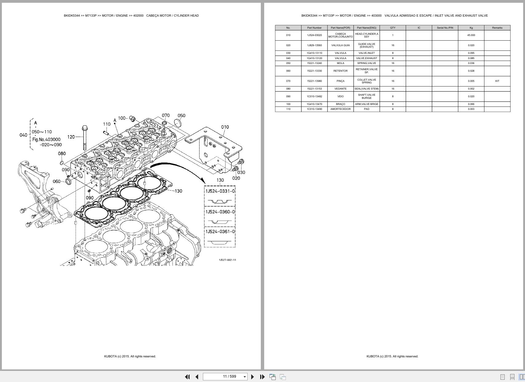 Kubota Tractor M7133P Spare Parts Catalog EN PT (3)