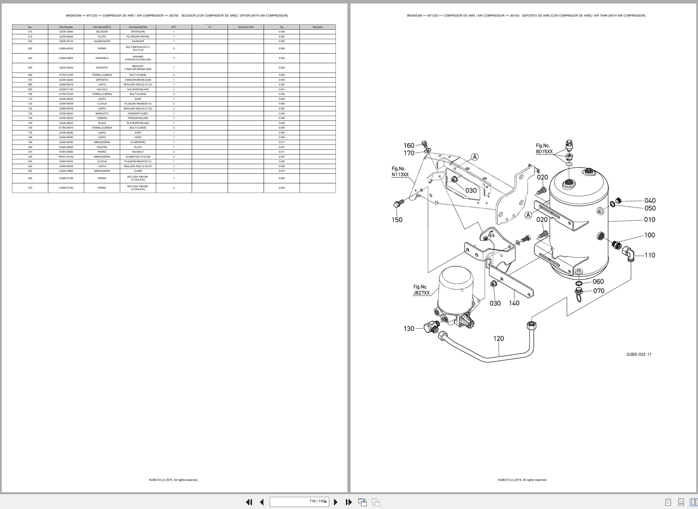Kubota Tractor M7133S Spare Parts Catalog EN ES (3)