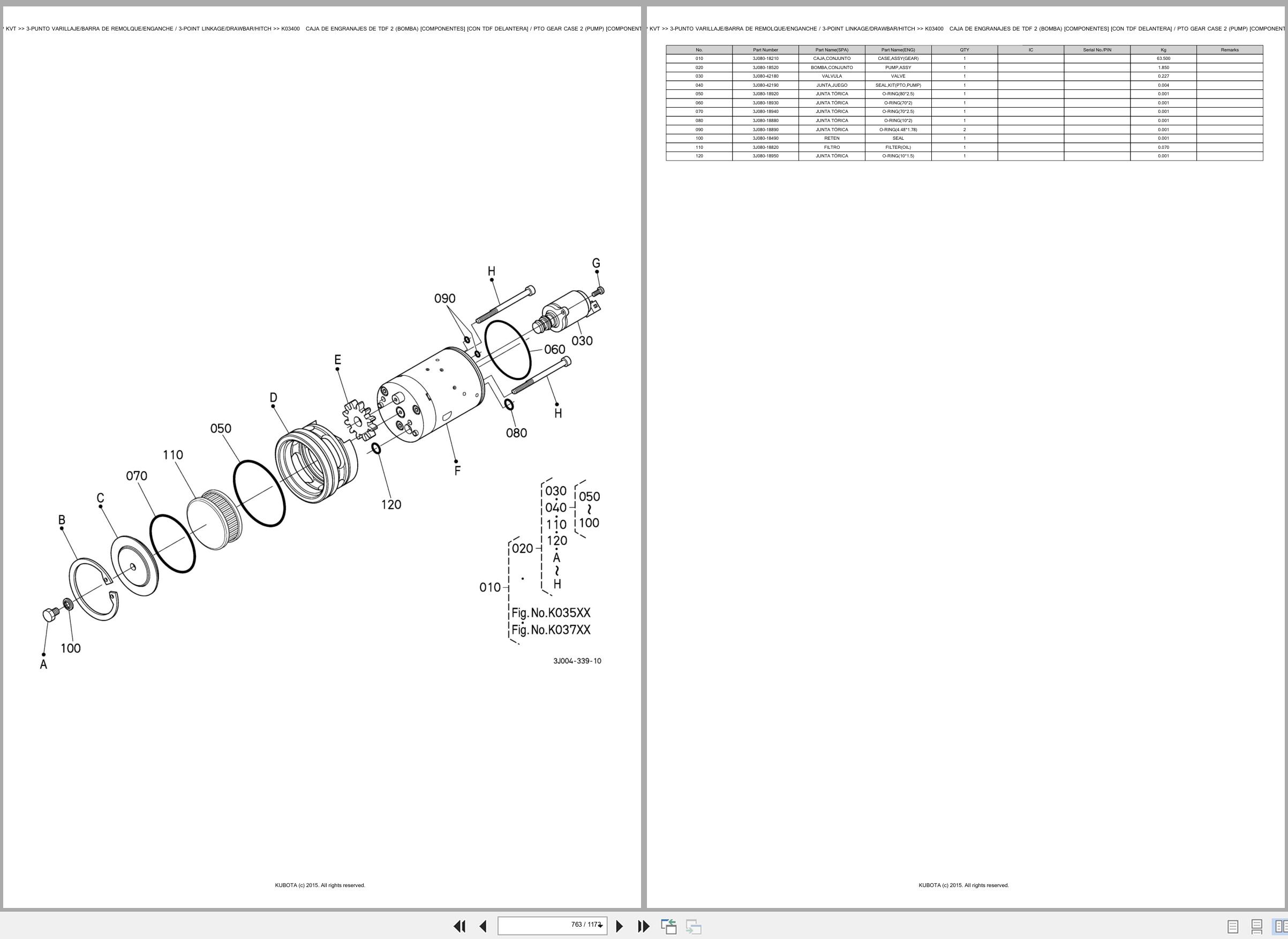 Kubota Tractor M7151P M7151KVT Spare Parts Catalog EN ES (3)