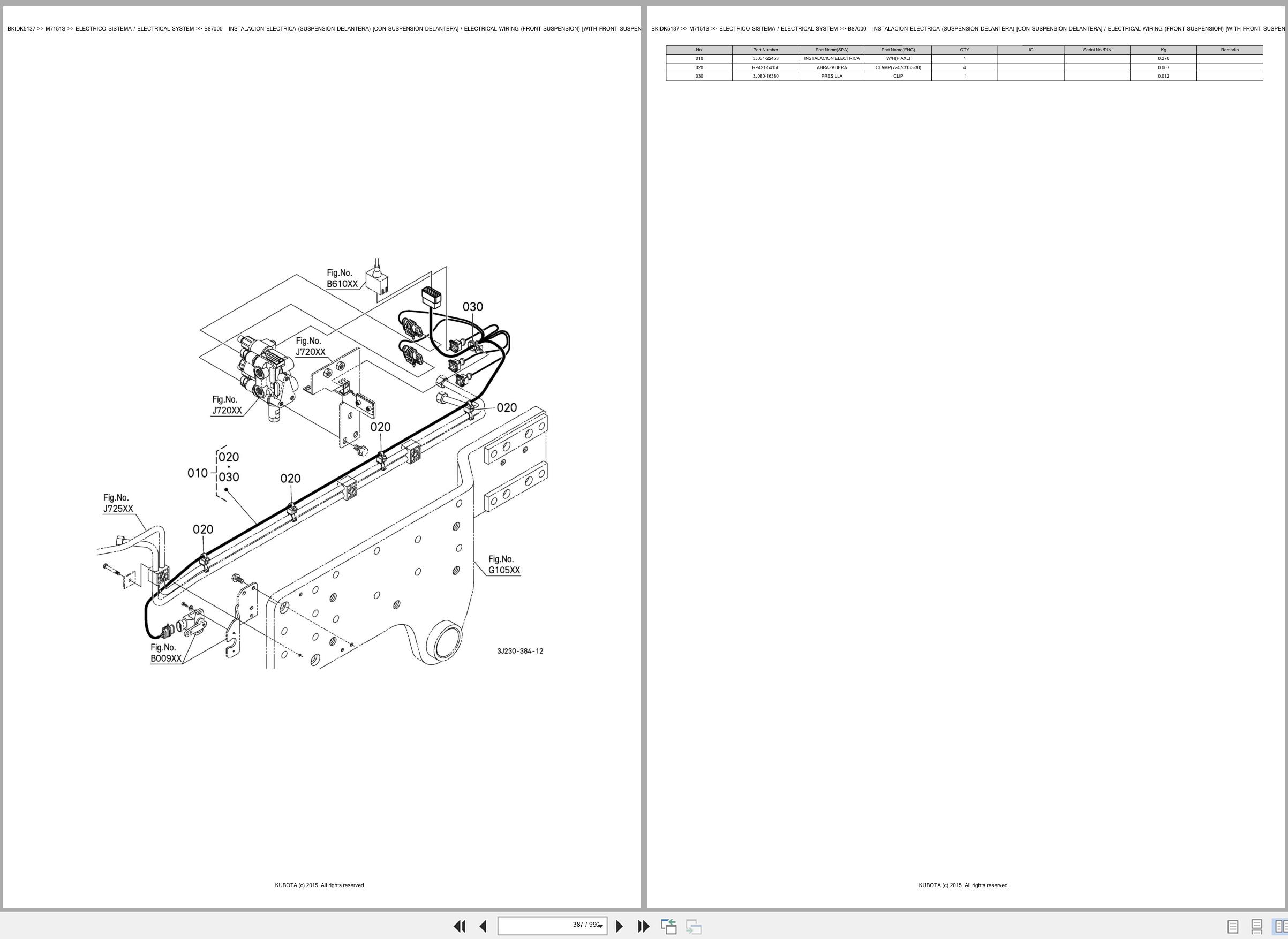 Kubota Tractor M7151S Spare Parts Catalog EN ES (2)