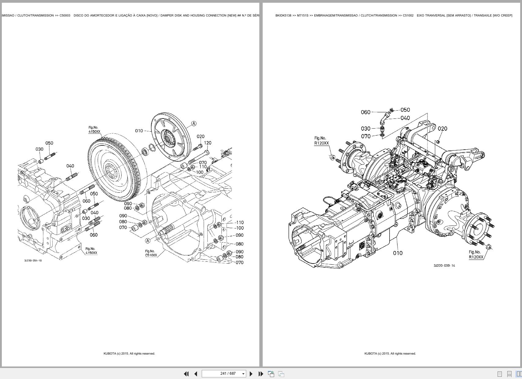 Kubota Tractor M7151S Spare Parts Catalog EN PT (2)