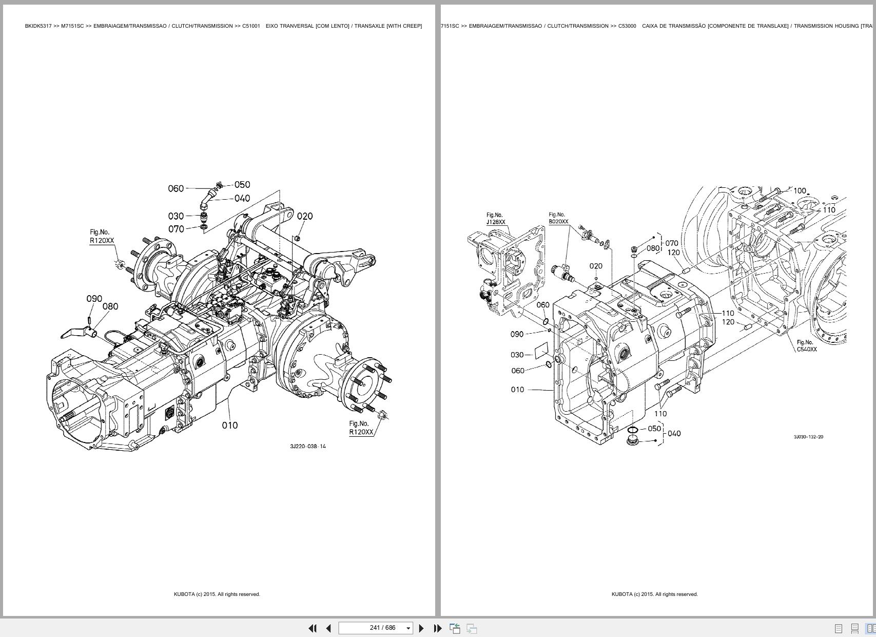 Kubota Tractor M7151SC Spare Parts Catalog EN PT (2)