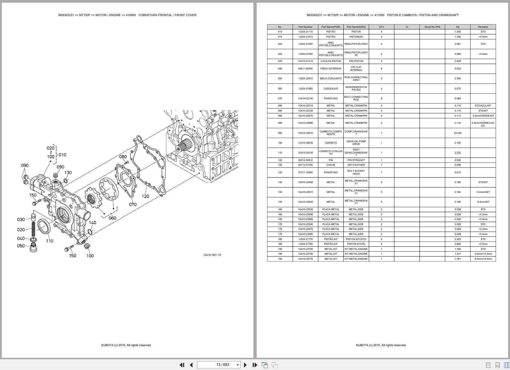 Kubota Tractor M7152P Spare Parts Catalog EN PT (3)