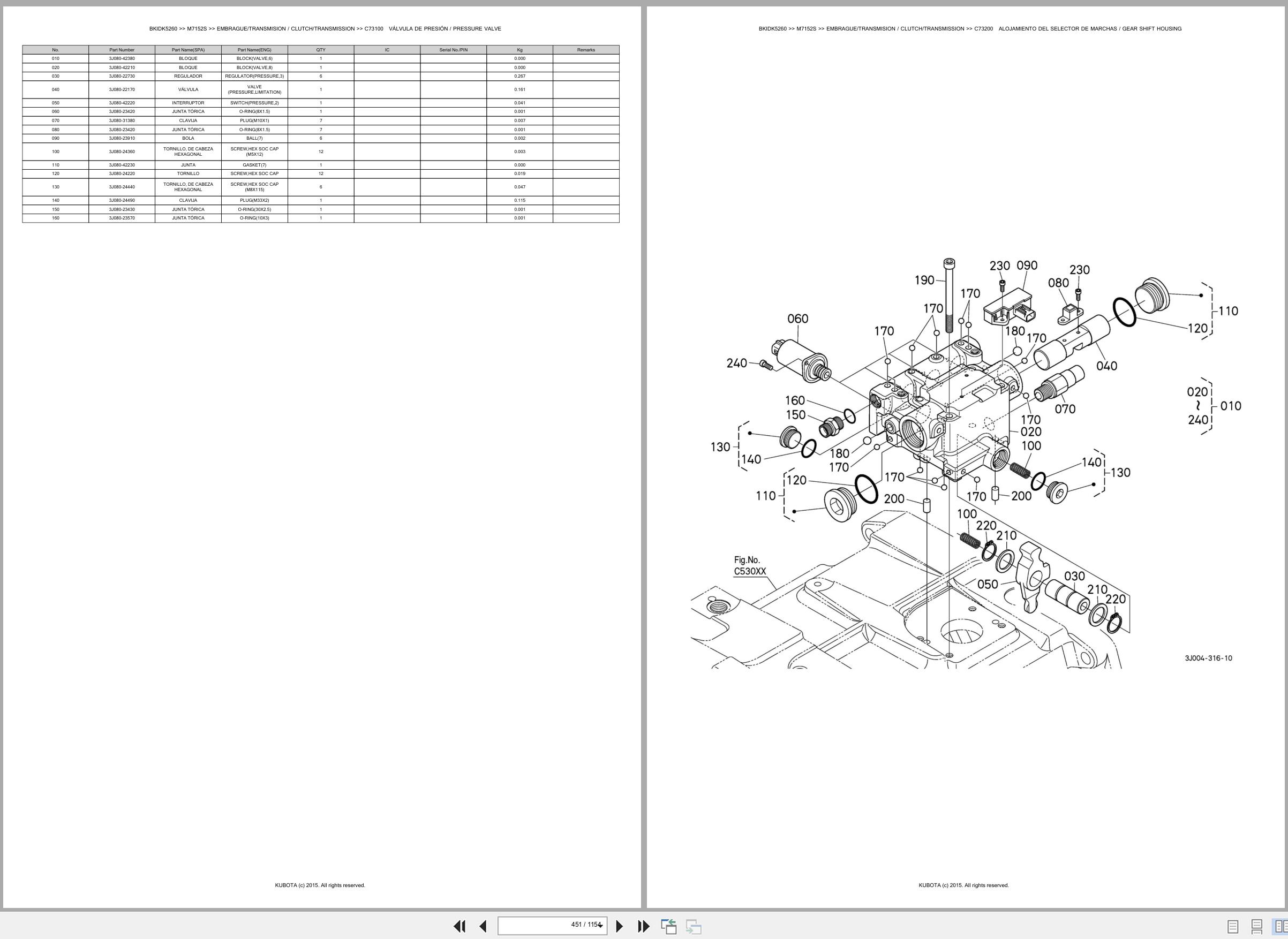 Kubota Tractor M7152S Spare Parts Catalog EN ES (2)