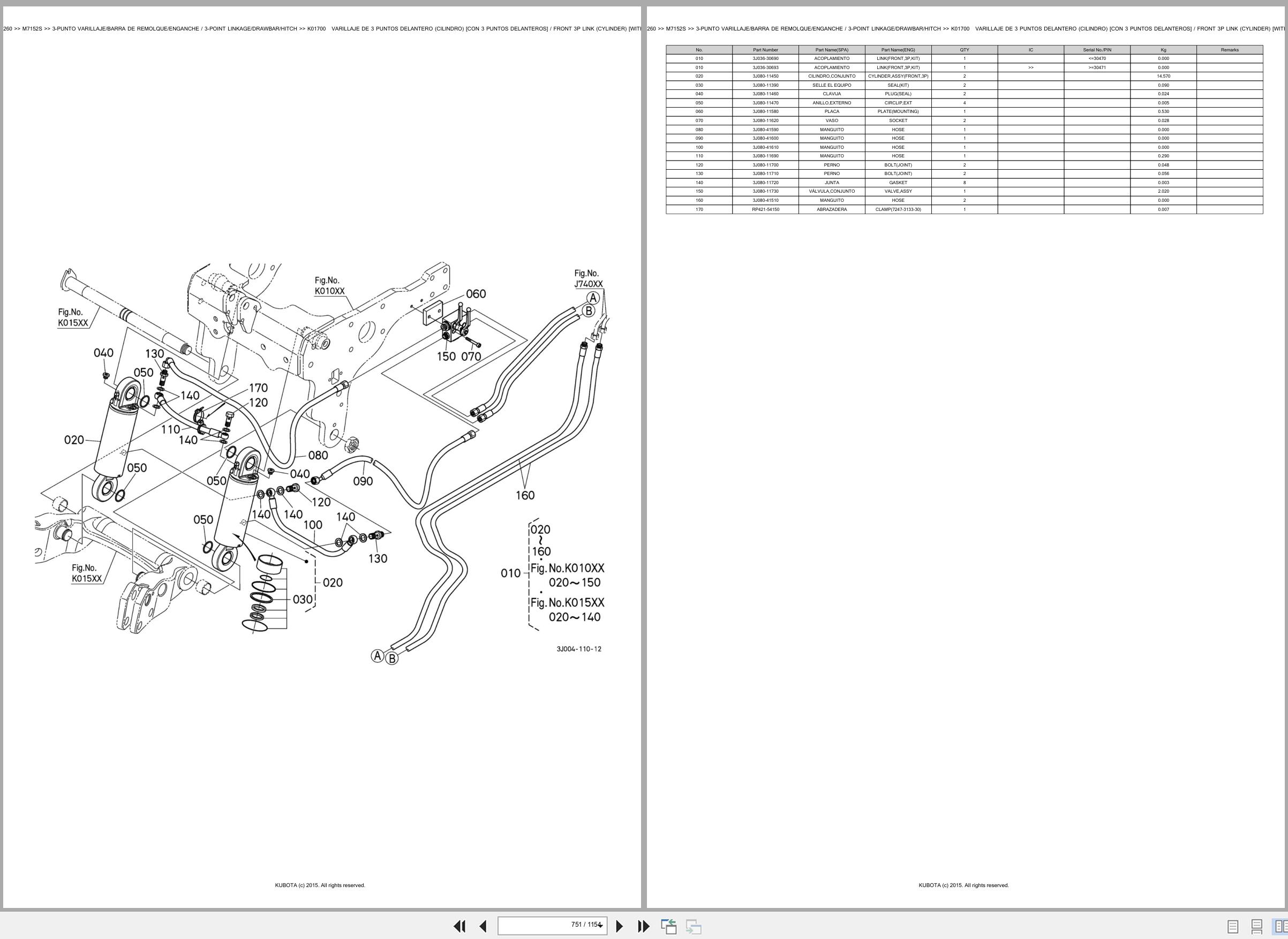 Kubota Tractor M7152S Spare Parts Catalog EN ES (3)