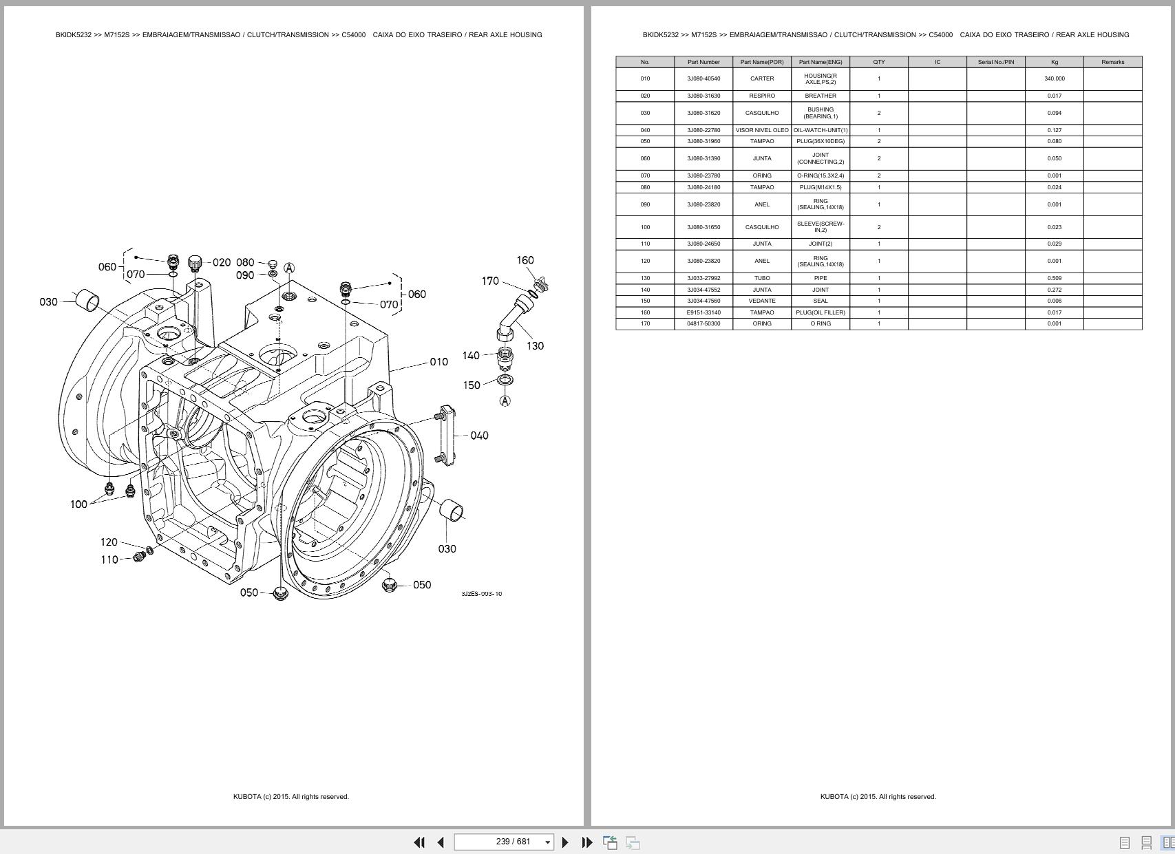 Kubota Tractor M7152S Spare Parts Catalog EN PT (2)
