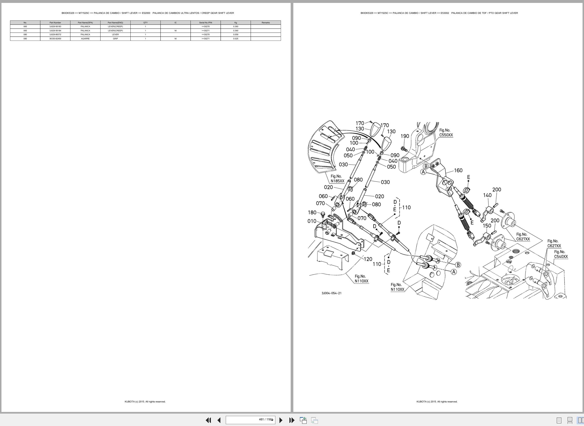 Kubota Tractor M7152SC Spare Parts Catalog EN ES (2)