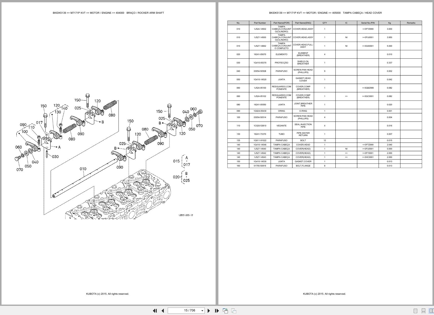 Kubota Tractor M7171P M7171KVT Spare Parts Catalog EN PT (3)