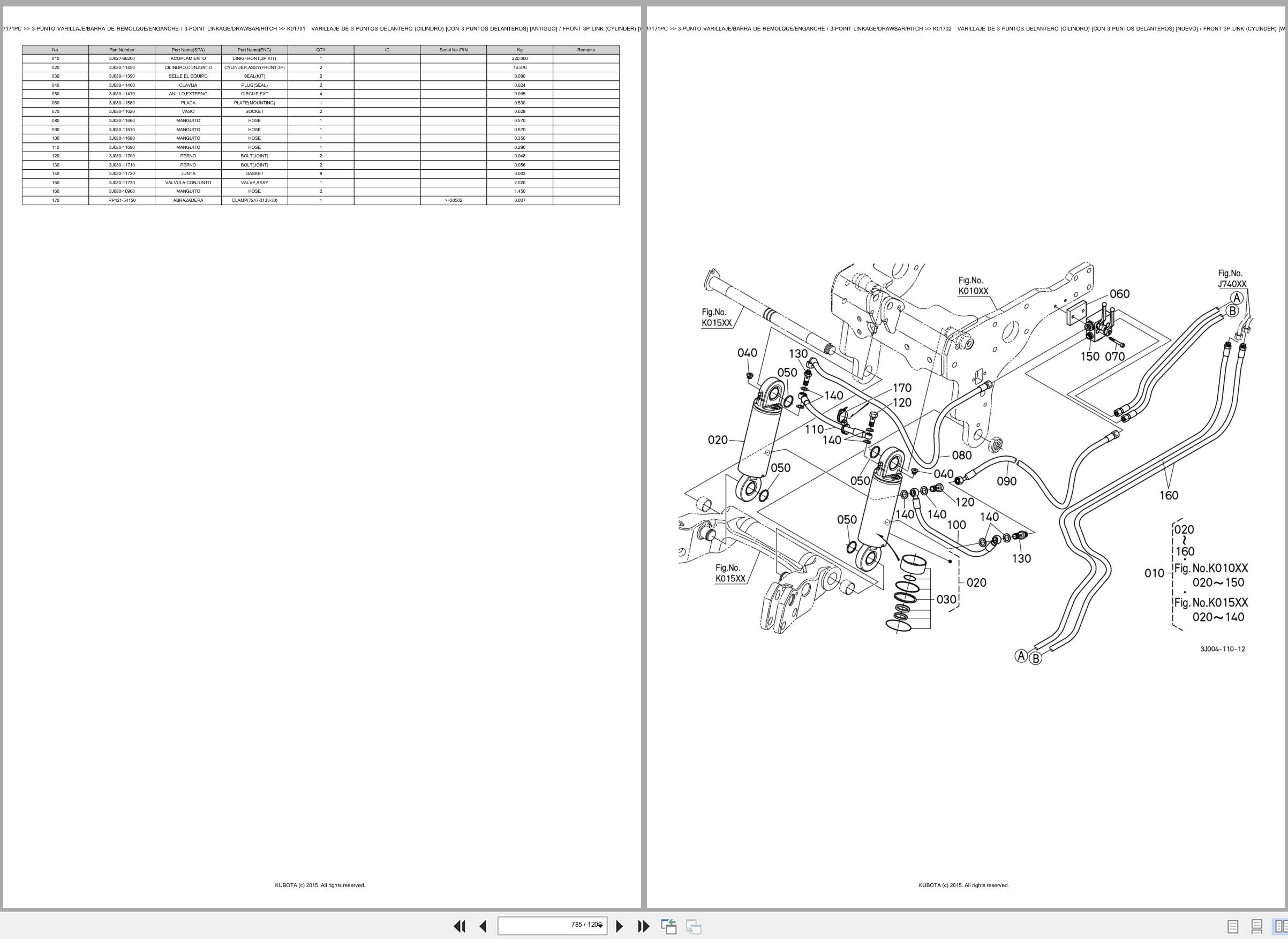 Kubota Tractor M7171PC Spare Parts Catalog EN ES (3)