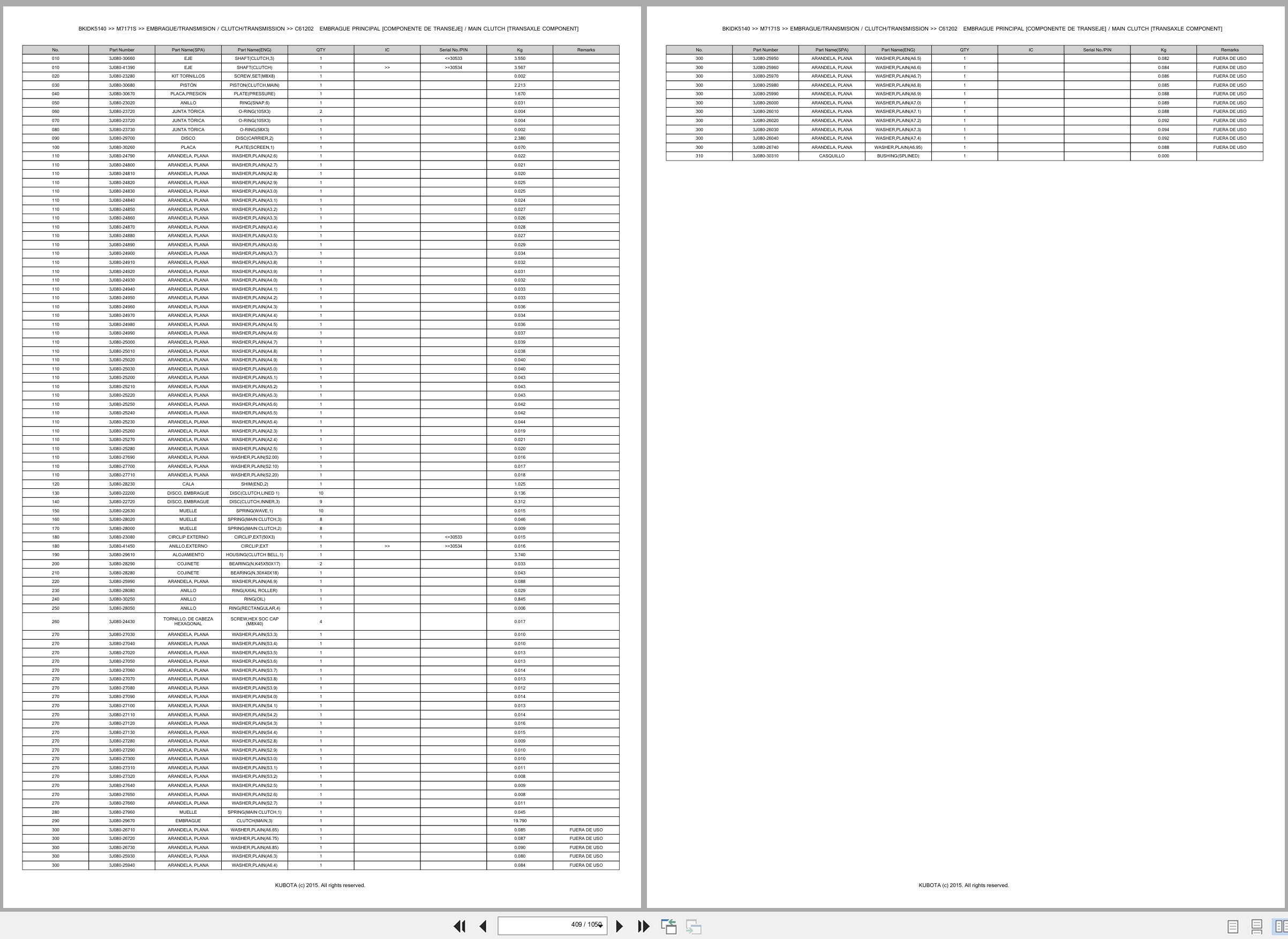 Kubota Tractor M7171S Spare Parts Catalog EN ES (2)