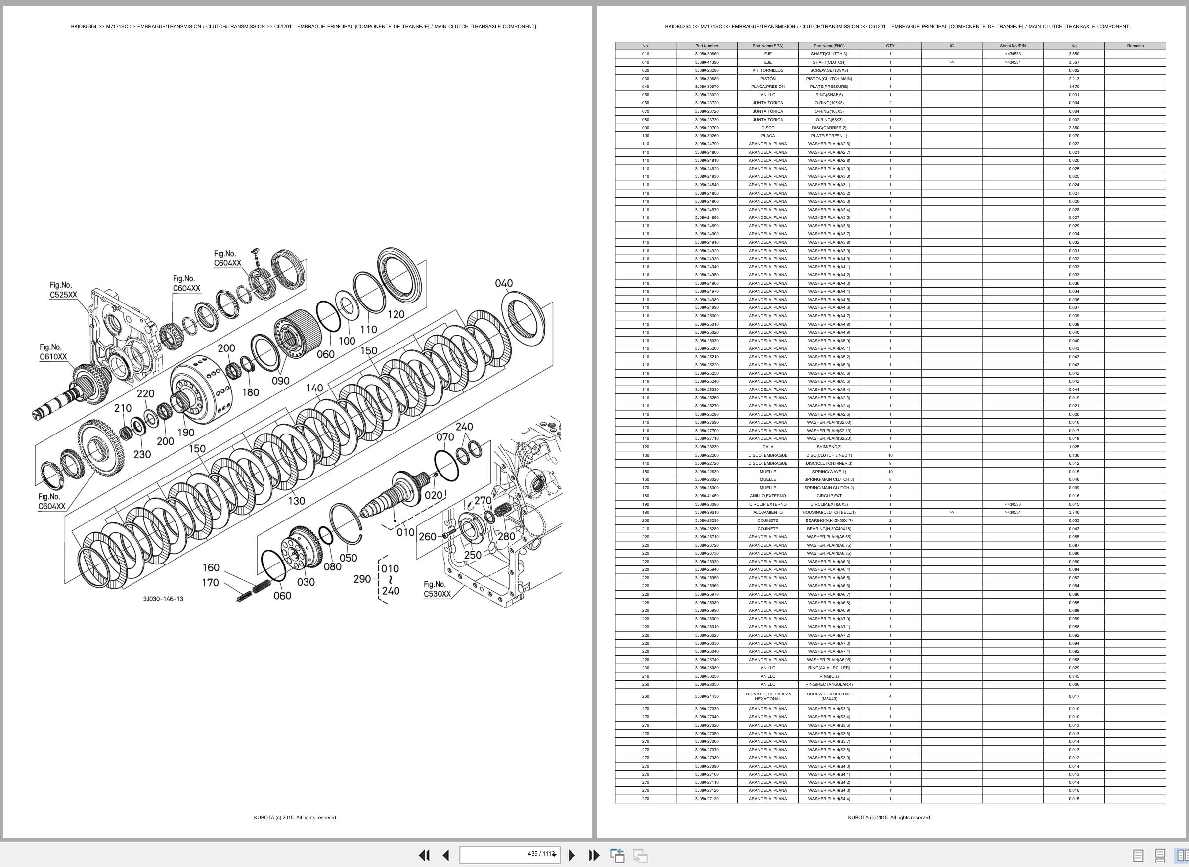 Kubota Tractor M7171SC Spare Parts Catalog EN ES (2)