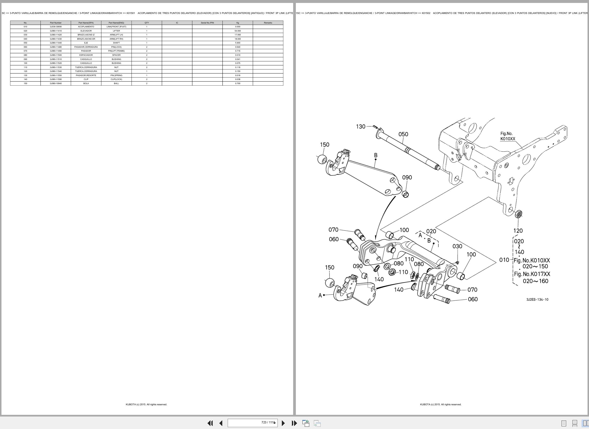 Kubota Tractor M7171SC Spare Parts Catalog EN ES (3)