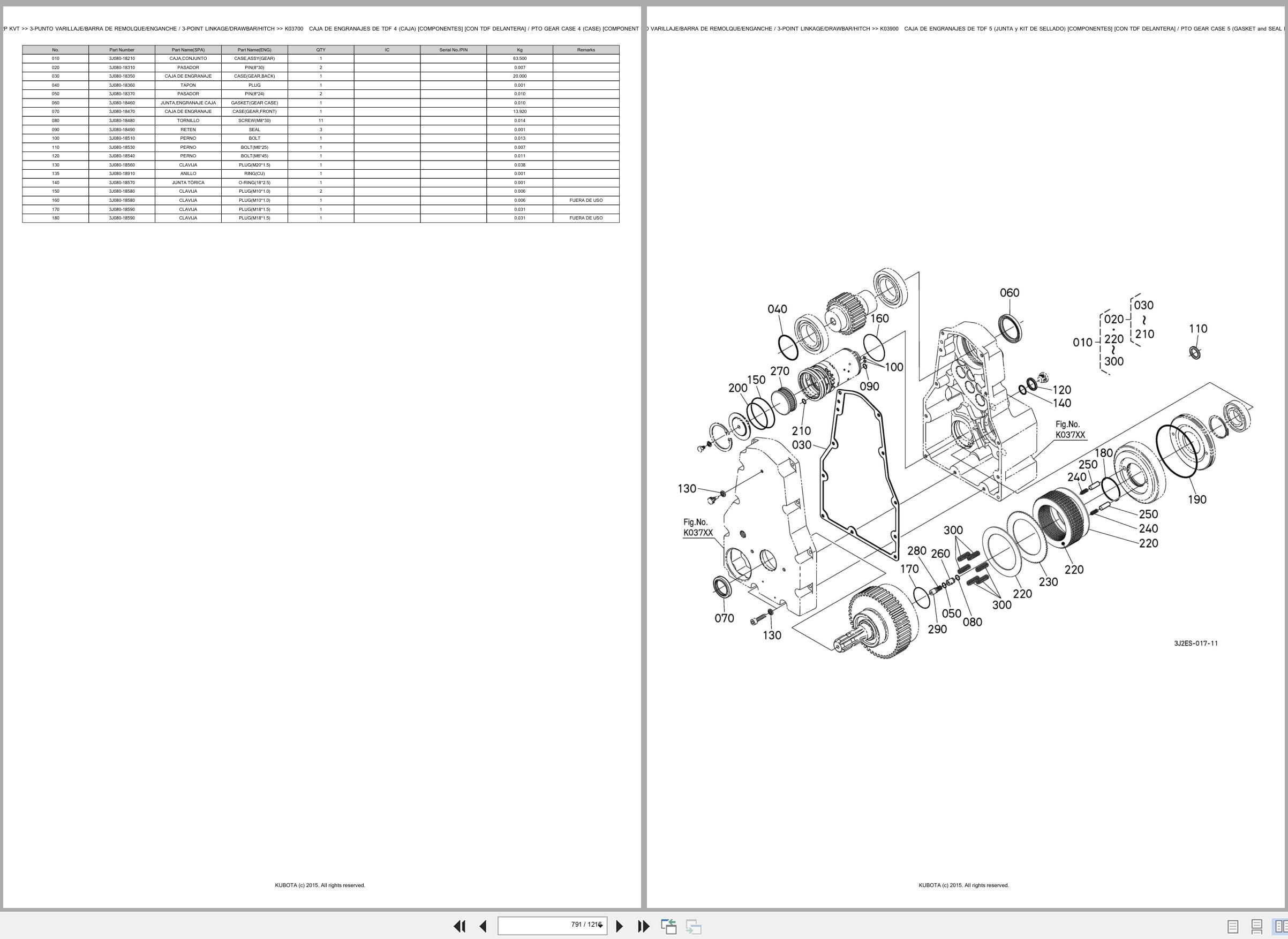 Kubota Tractor M7172P M7172KVT Spare Parts Catalog EN ES (3)