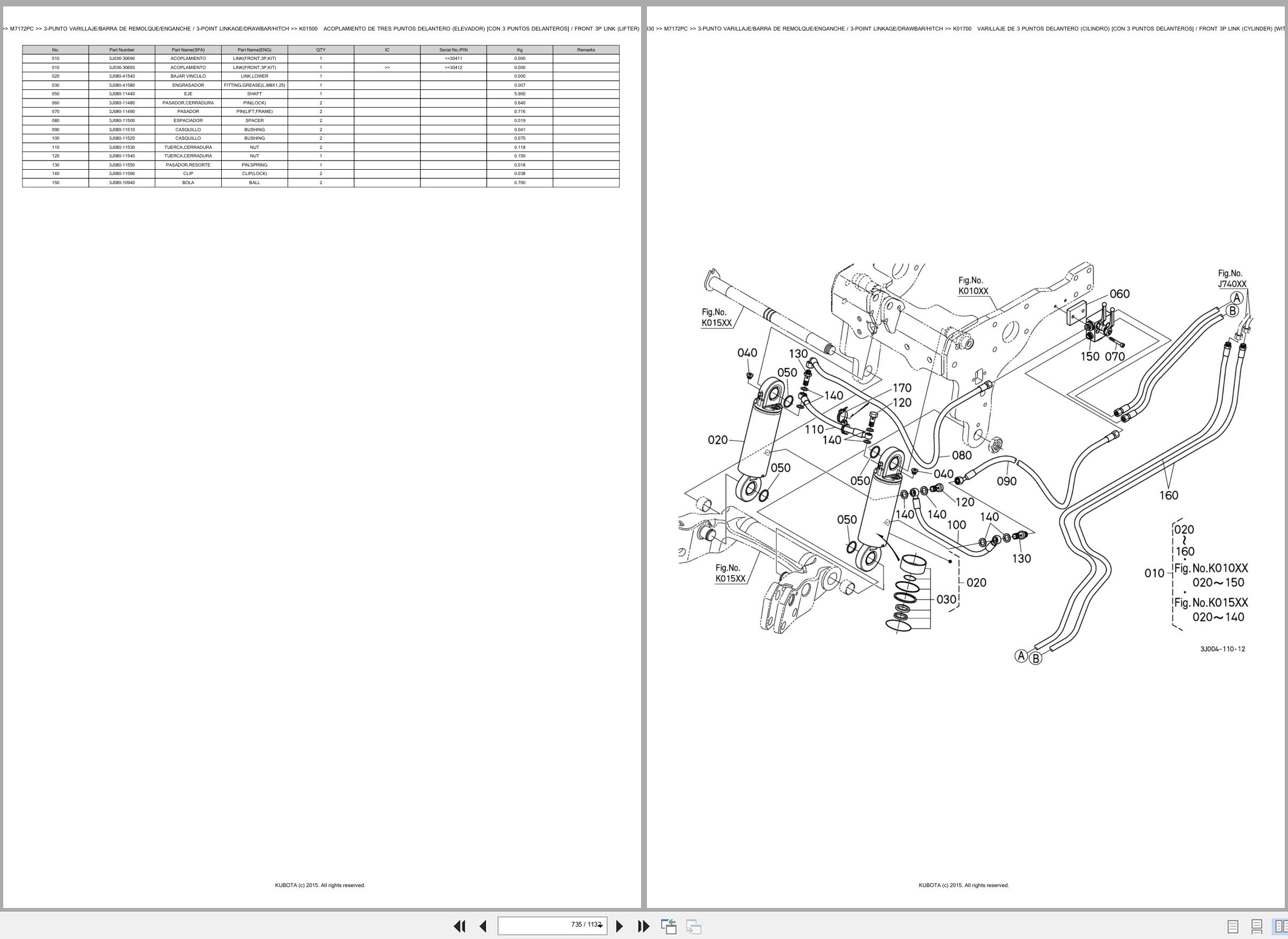 Kubota Tractor M7172PC Spare Parts Catalog EN ES (3)