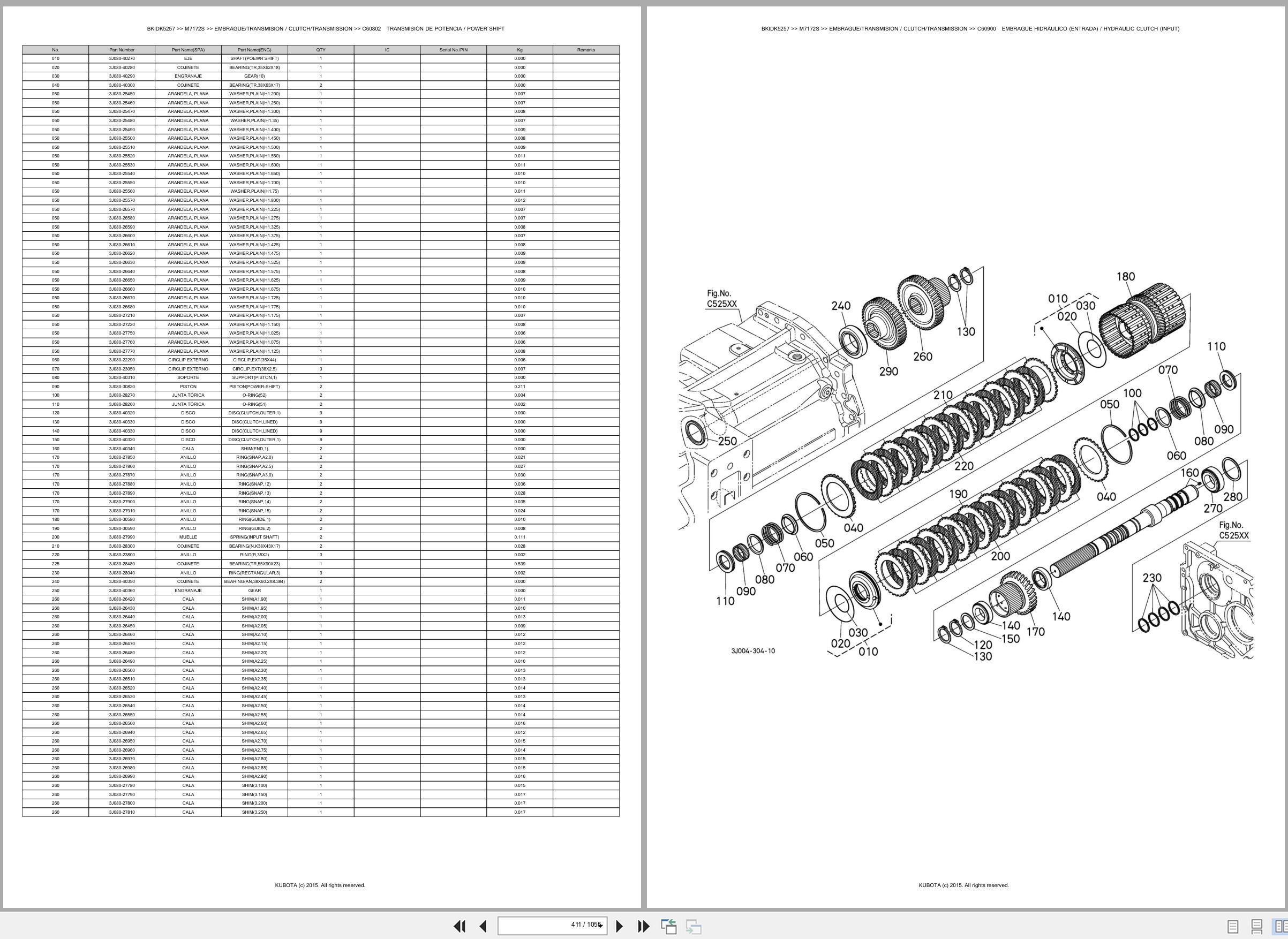 Kubota Tractor M7172S Spare Parts Catalog EN ES (2)