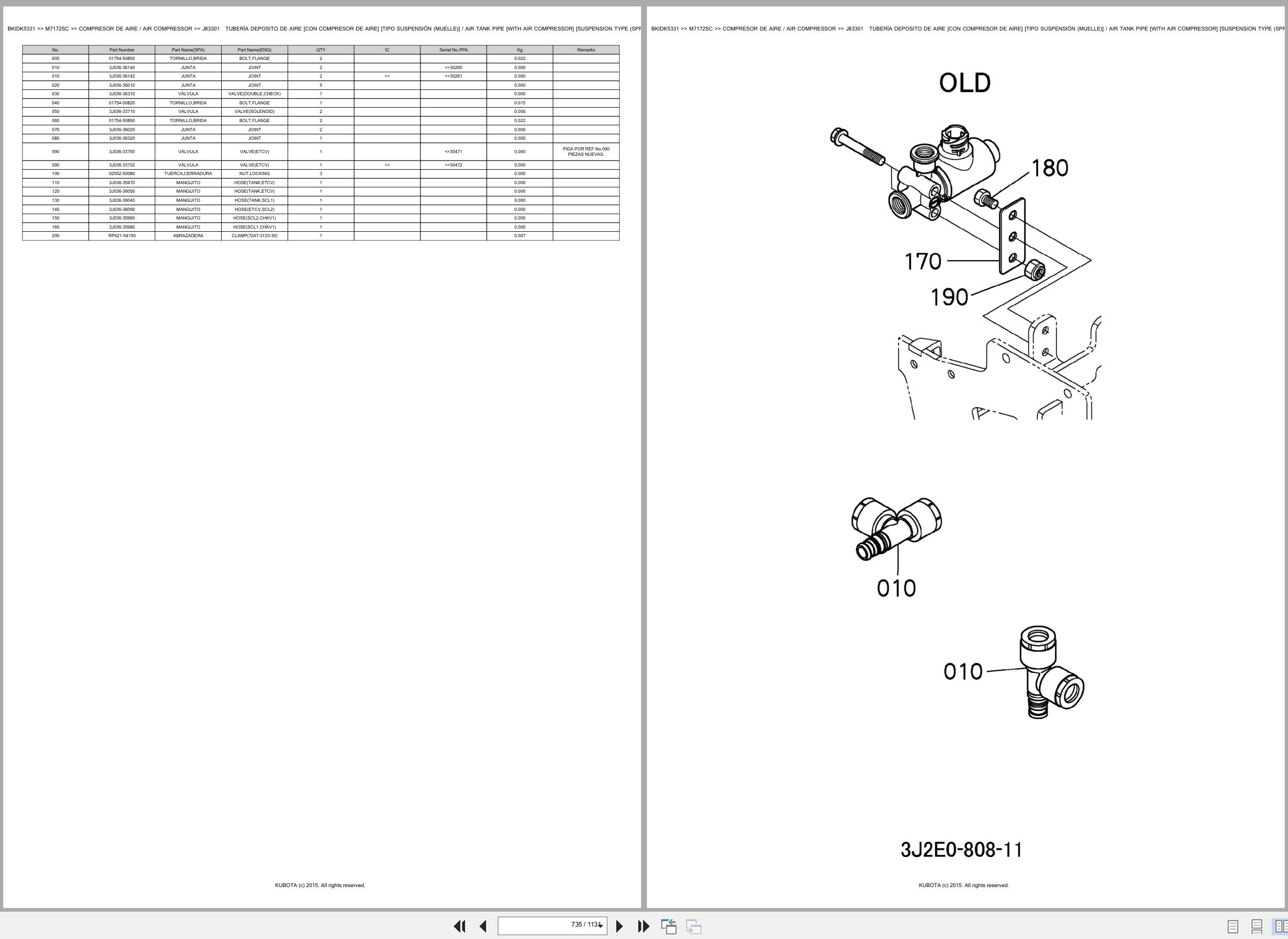Kubota Tractor M7172SC Spare Parts Catalog EN ES (3)