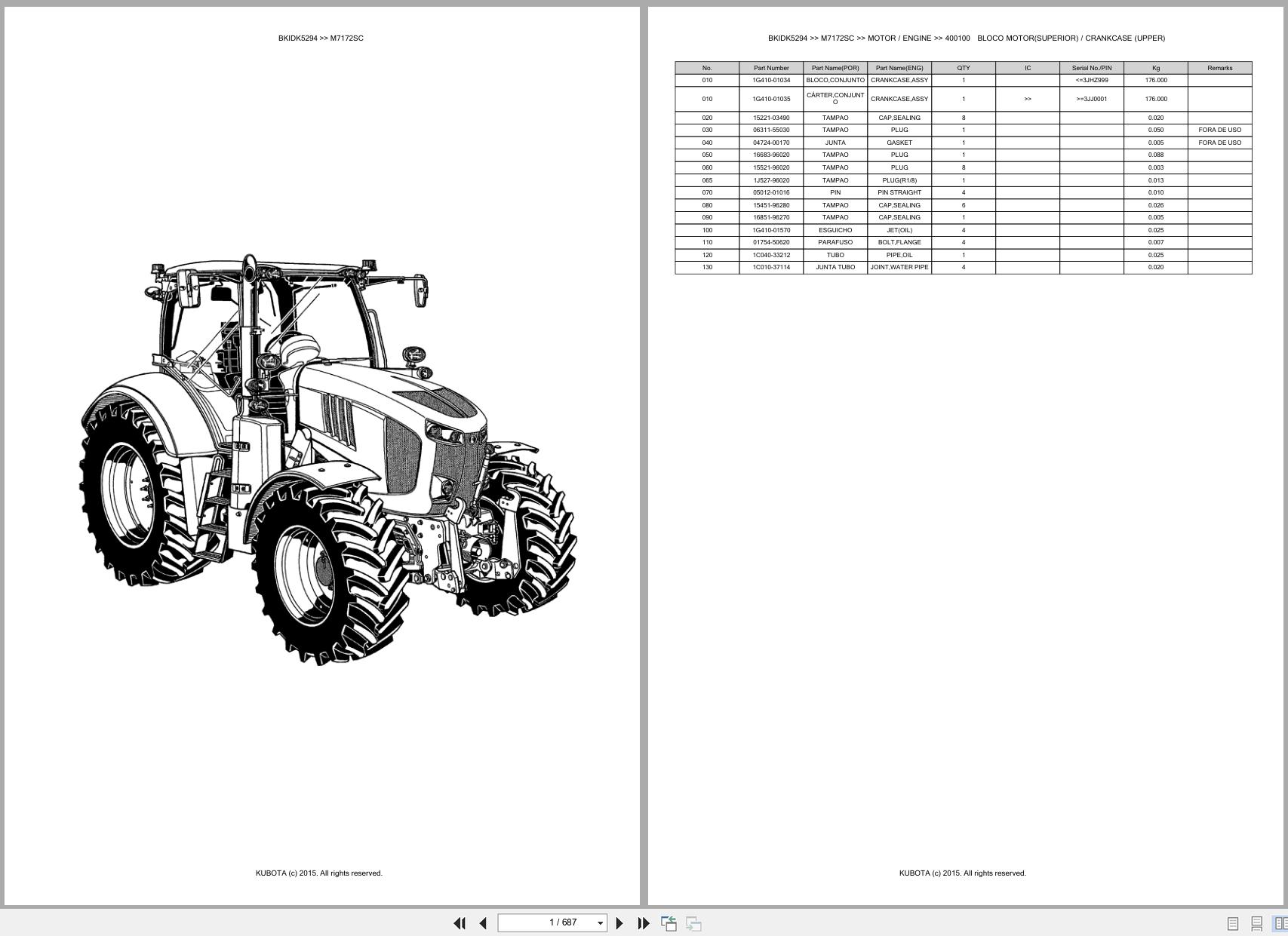 Kubota Tractor M7172SC Spare Parts Catalog EN PT (1)