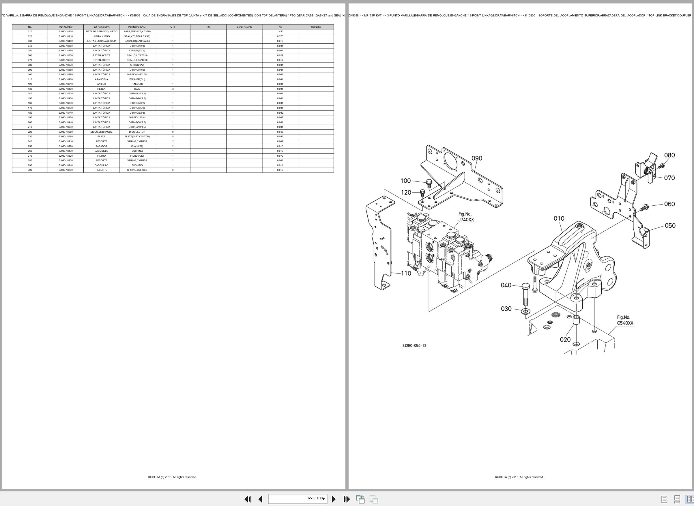 Kubota Tractor M7173P M7173KVT Spare Parts Catalog EN ES (3)