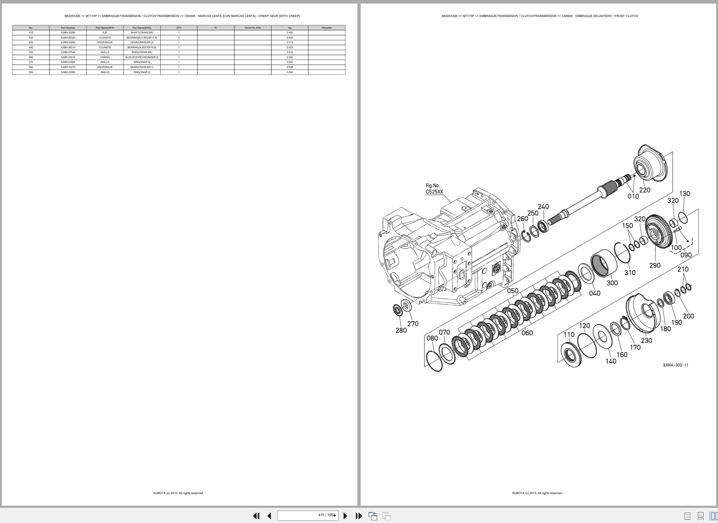 Kubota Tractor M7173P Spare Parts Catalog EN ES (2)