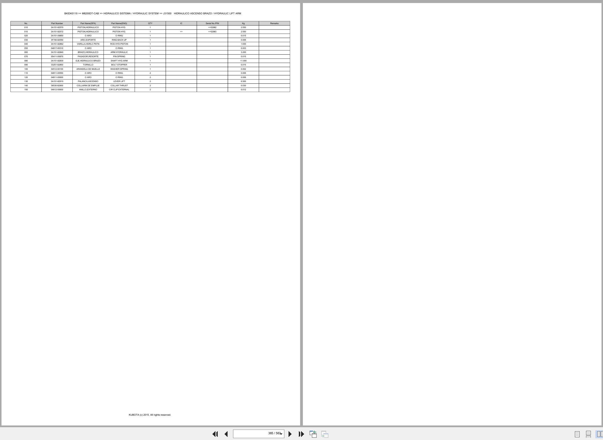 Kubota Tractor M8200DT CAB Spare Parts Catalog EN ES (3)