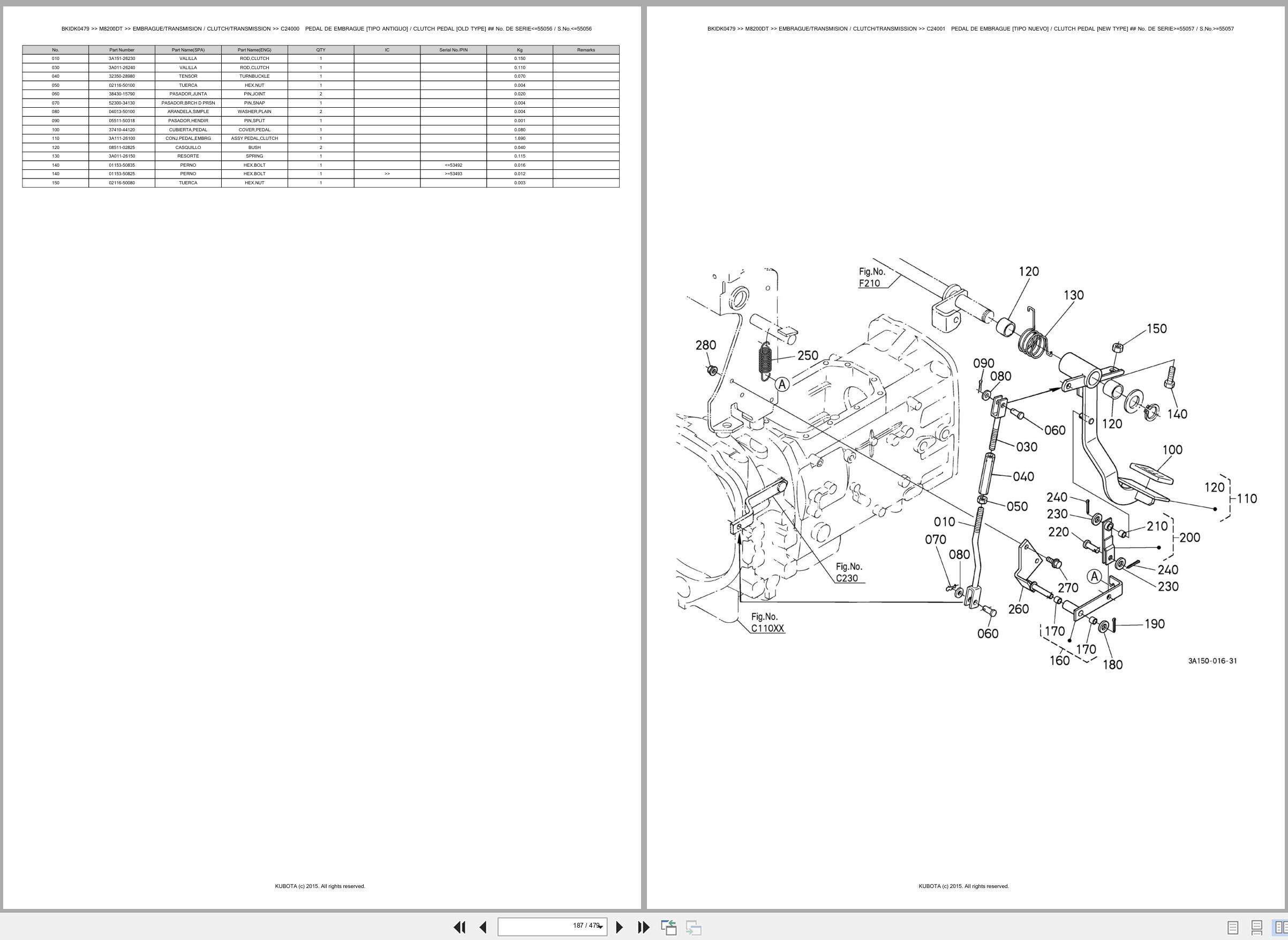 Kubota Tractor M8200DT Spare Parts Catalog EN ES (2)