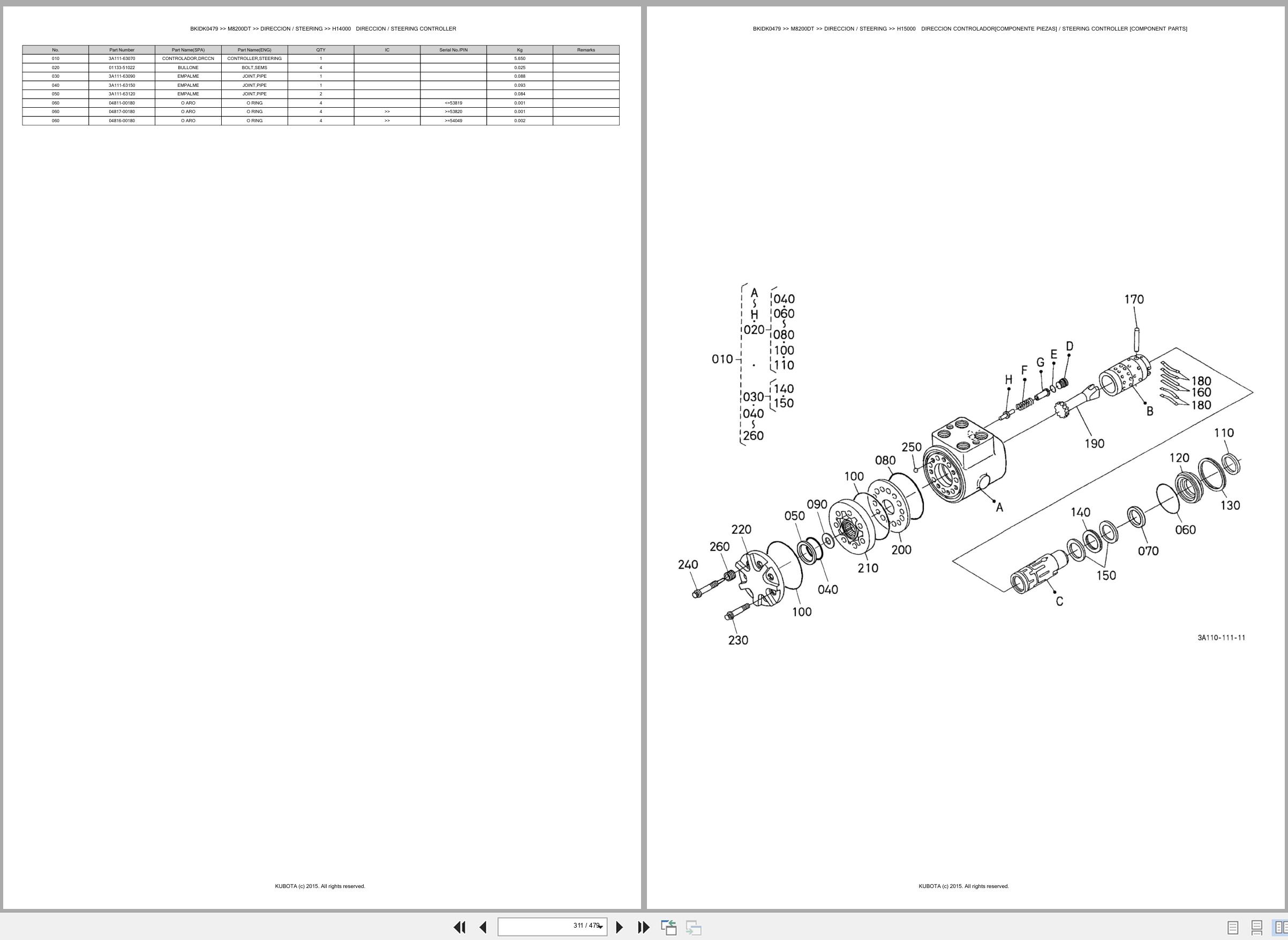 Kubota Tractor M8200DT Spare Parts Catalog EN ES (3)