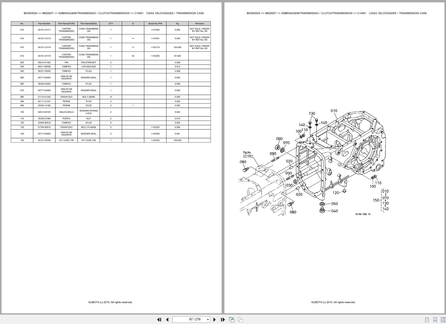 Kubota Tractor M8200DT Spare Parts Catalog EN PT (2)
