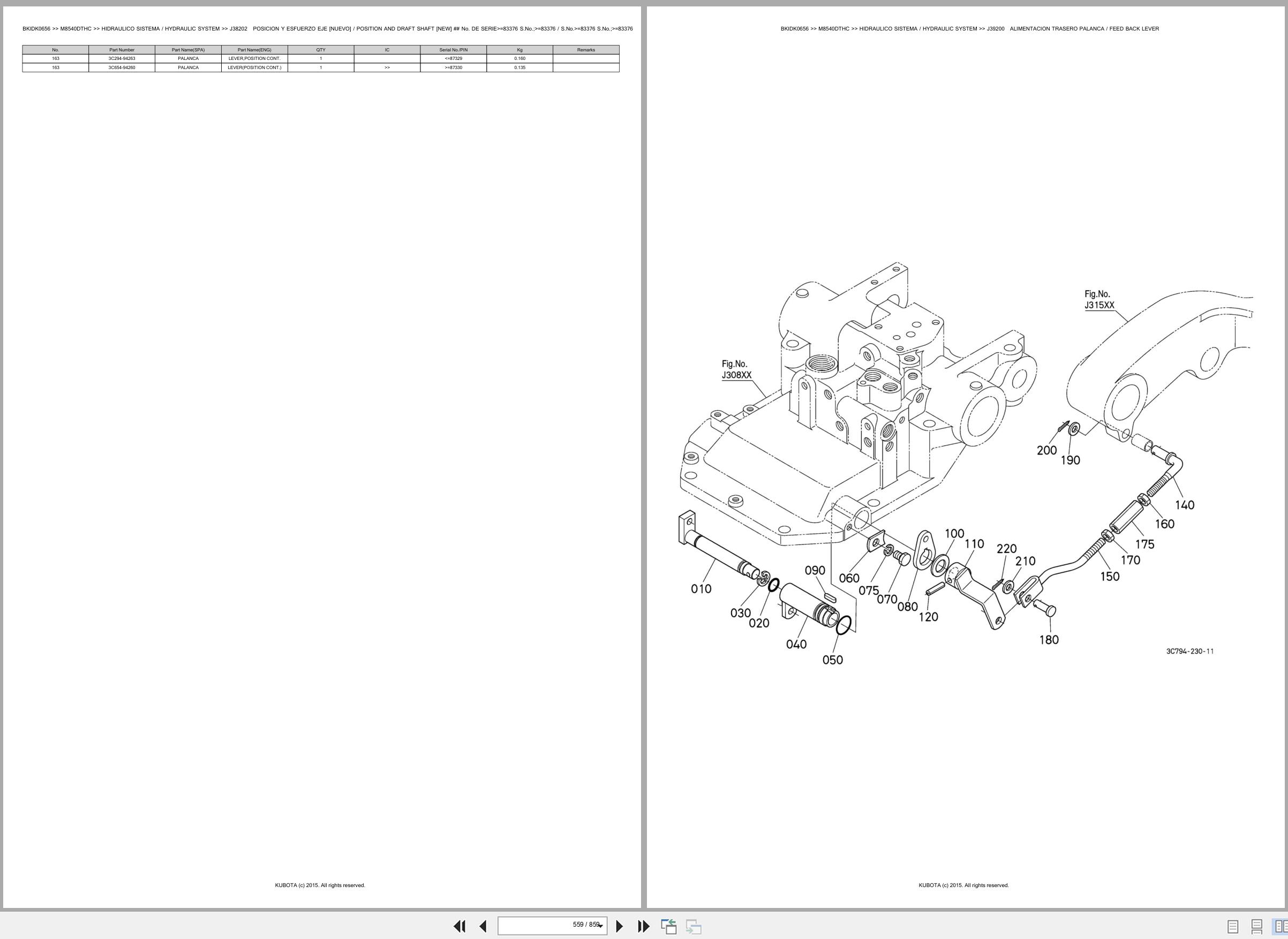 Kubota Tractor M8540DTHC Spare Parts Catalog EN ES (3)