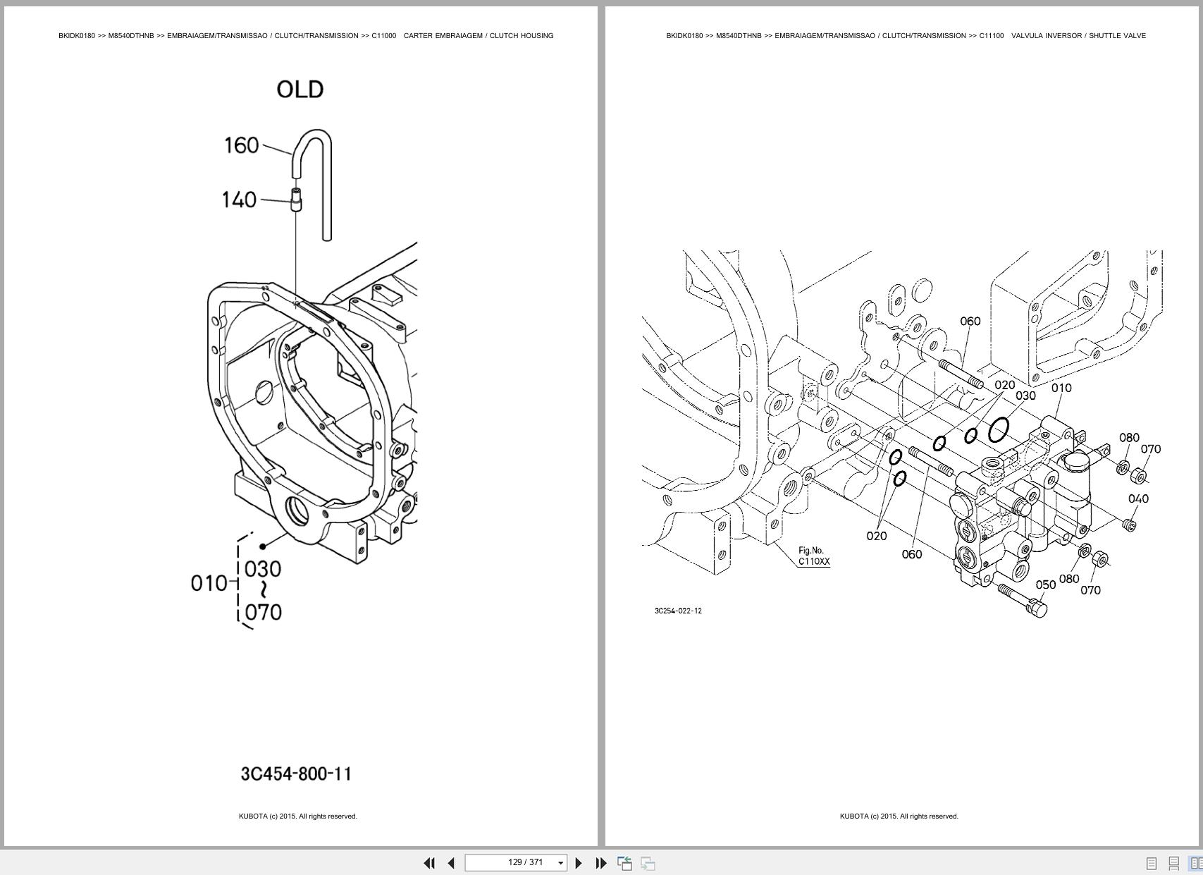 Kubota Tractor M8540DTHNB Spare Parts Catalog EN PT (2)
