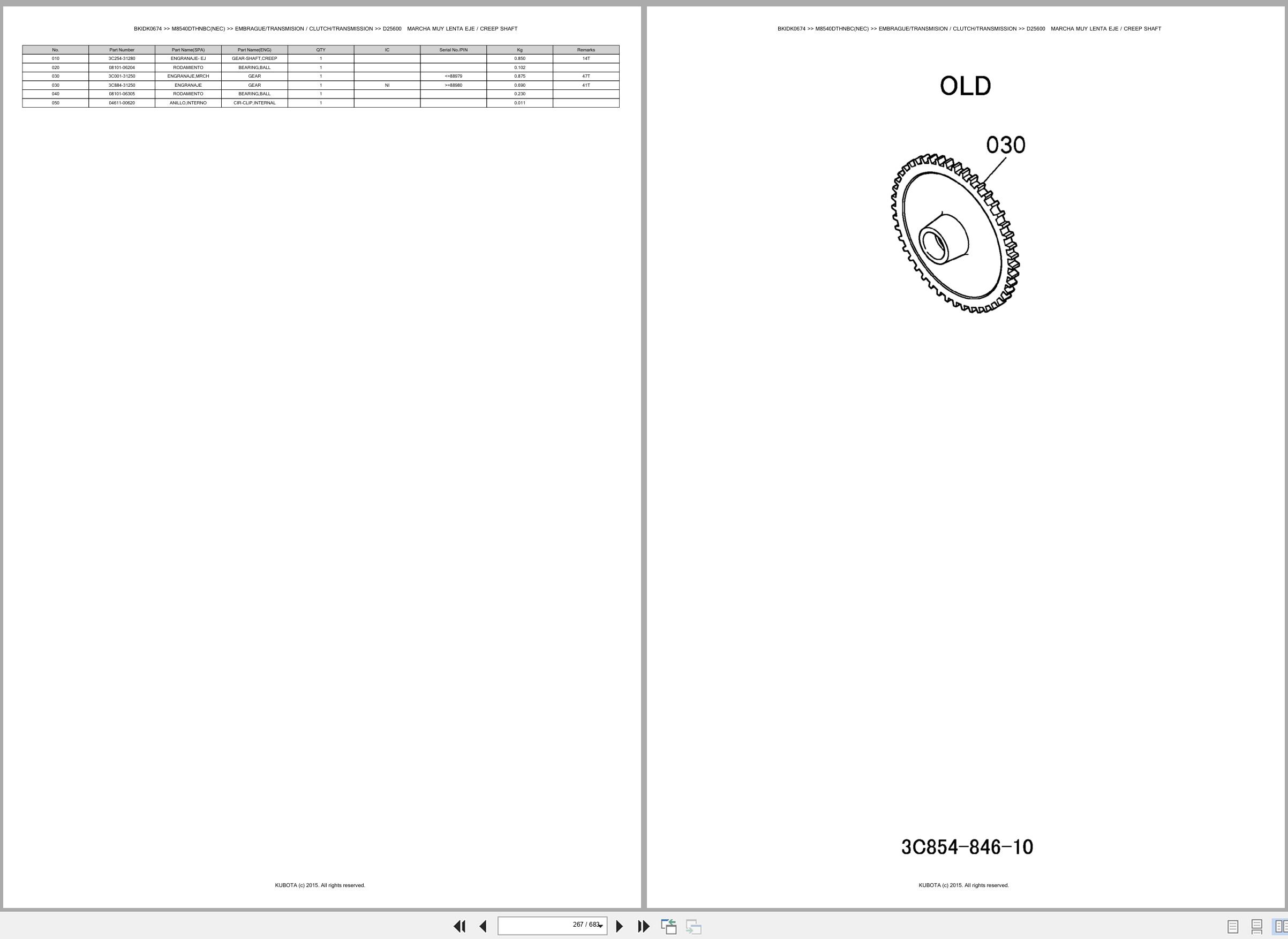Kubota Tractor M8540DTHNBC(NEC) Spare Parts Catalog EN ES (2)