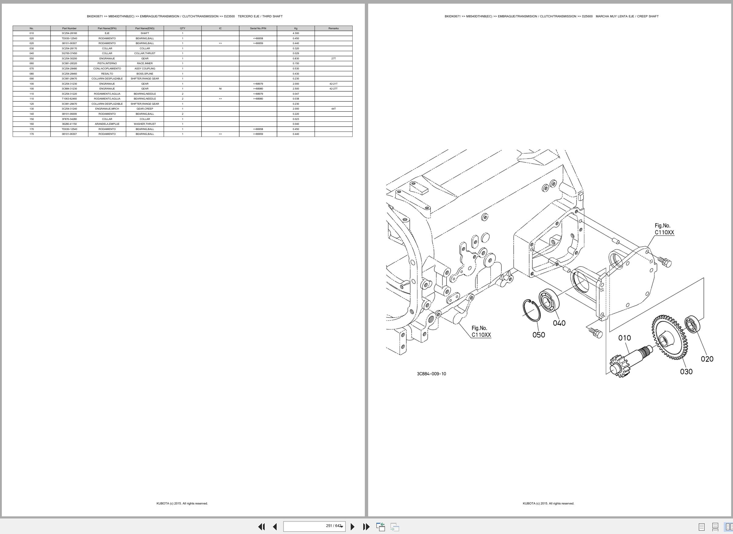 Kubota Tractor M8540DTHNB(EC) Spare Parts Catalog EN ES (2)