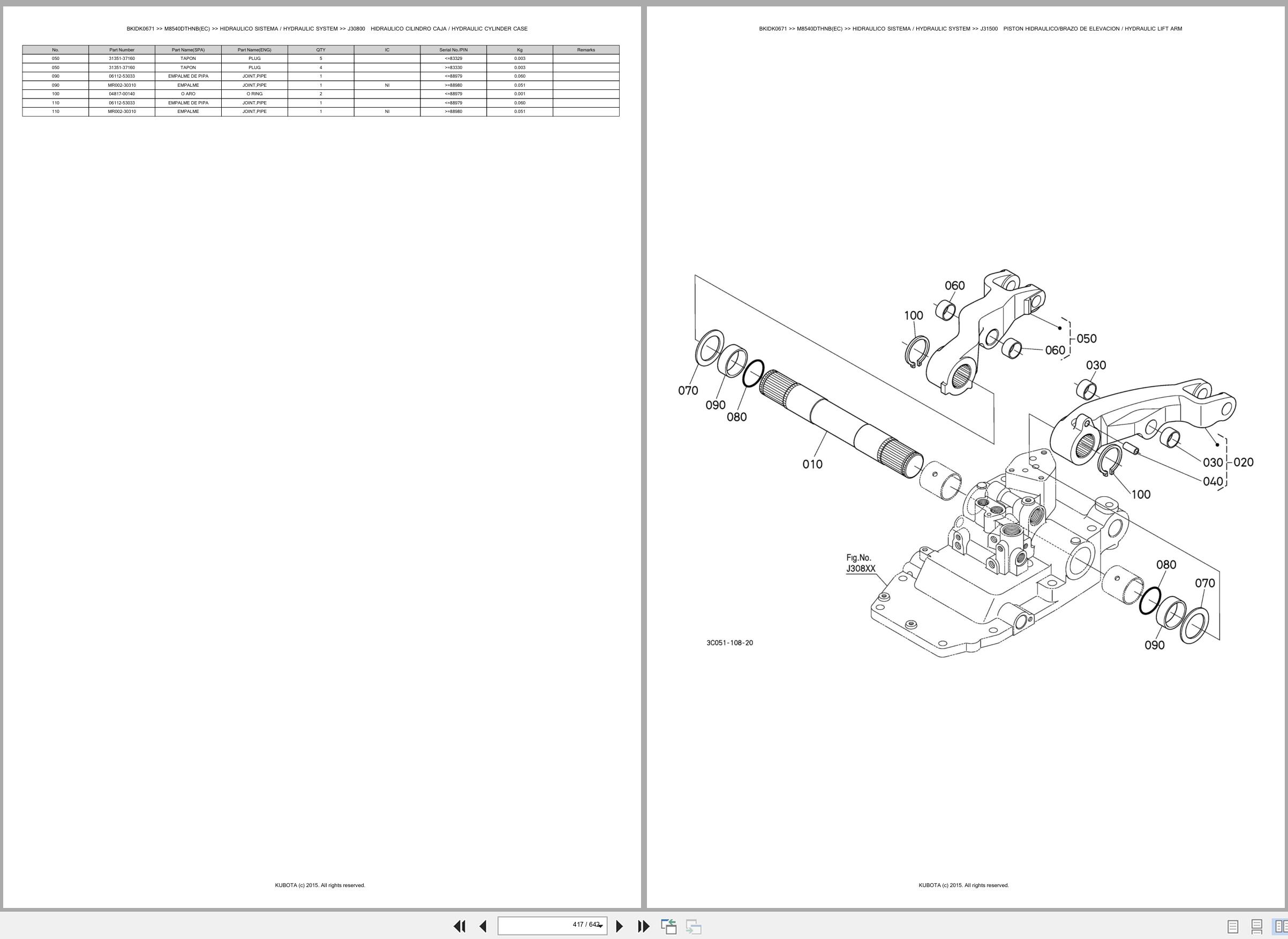Kubota Tractor M8540DTHNB(EC) Spare Parts Catalog EN ES (3)