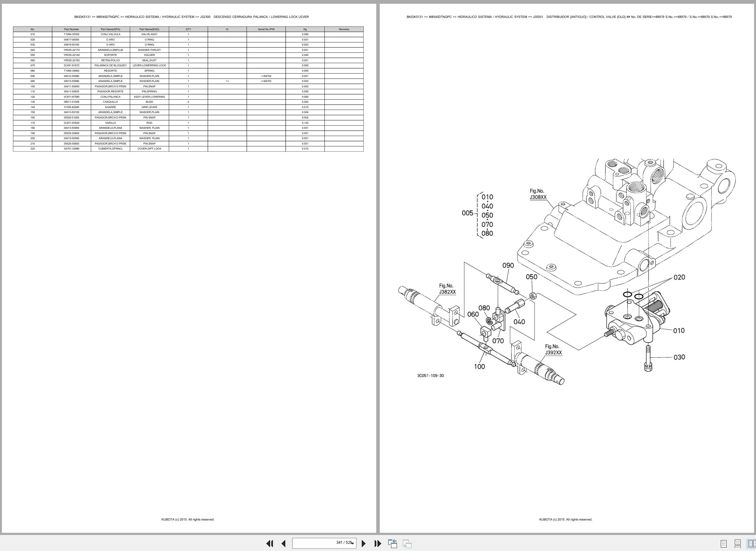 Kubota Tractor M8540DTNQPC Spare Parts Catalog EN ES (3)