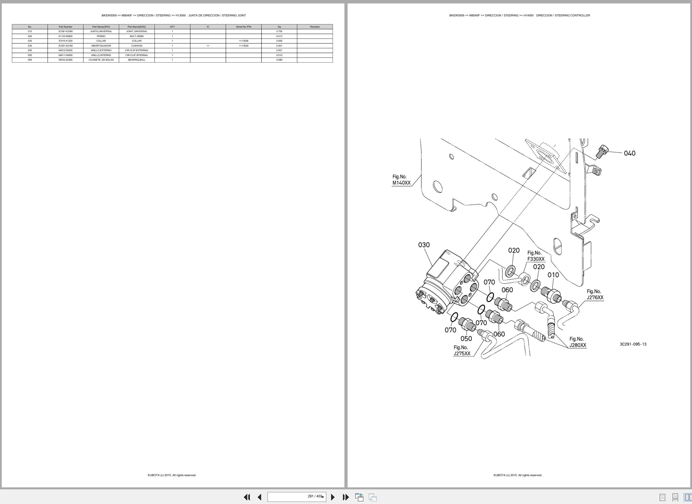 Kubota Tractor M8540F Spare Parts Catalog EN ES (3)