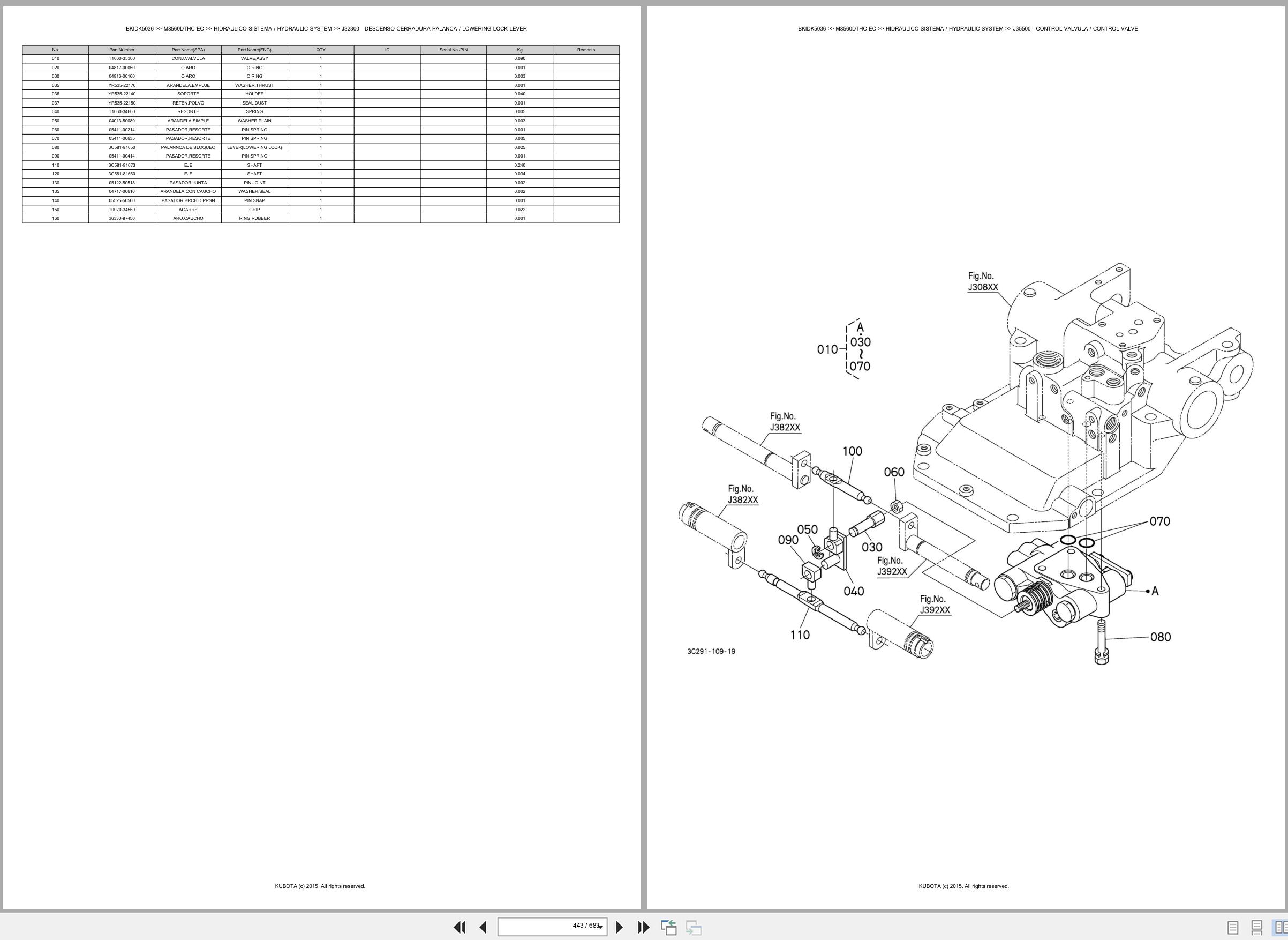 Kubota Tractor M8560DTHC EC Spare Parts Catalog EN ES (3)