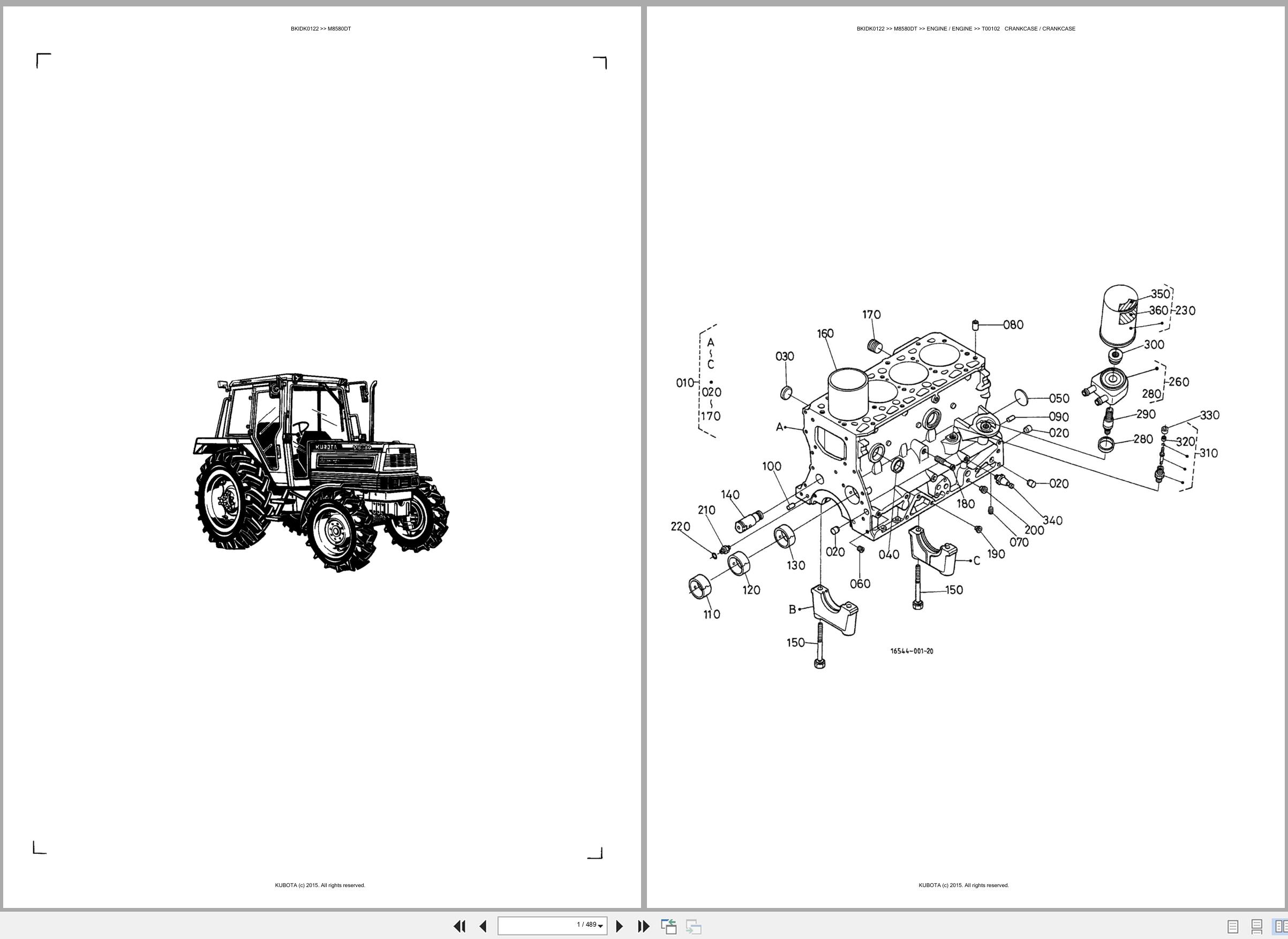 Kubota Tractor M8580DT Spare Parts Catalog EN ES (1)