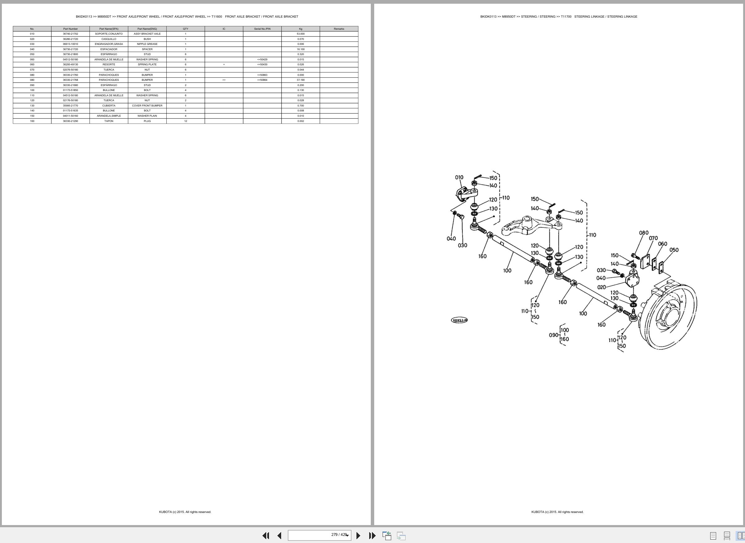 Kubota Tractor M8950DT Spare Parts Catalog EN ES (3)