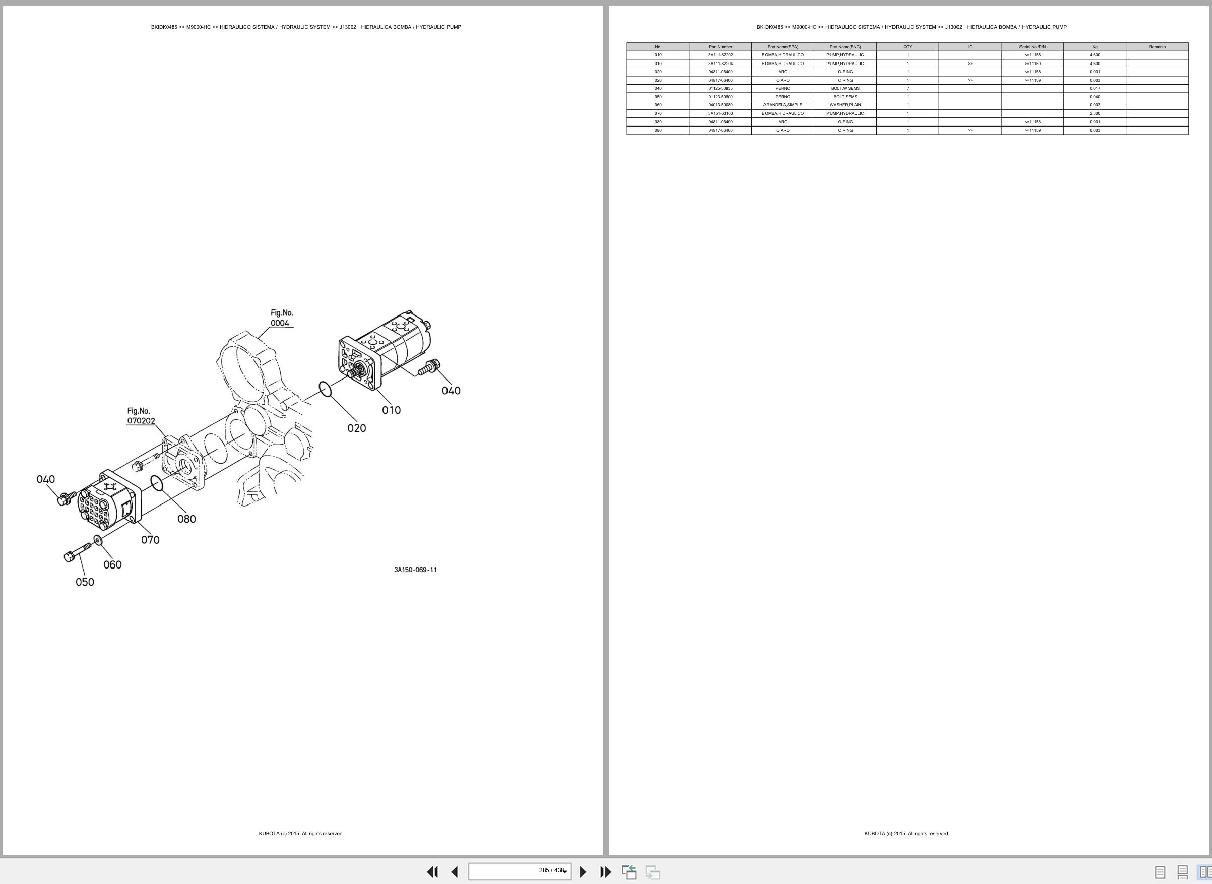 Kubota Tractor M9000 HC Spare Parts Catalog EN ES (3)