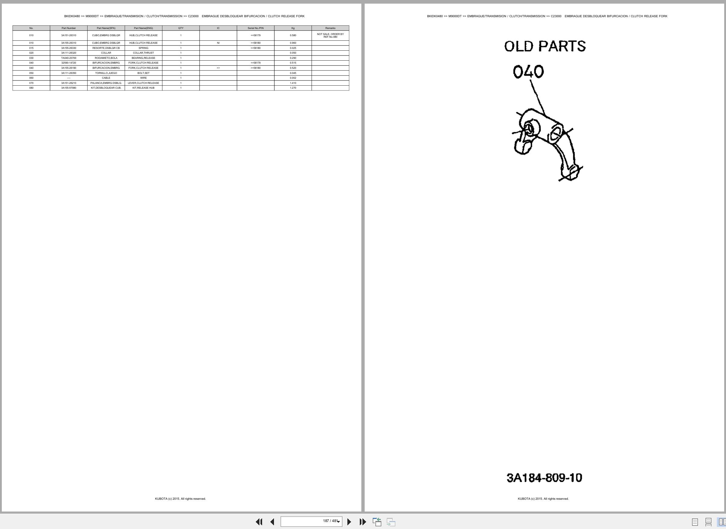Kubota Tractor M9000DT Spare Parts Catalog EN ES (2)
