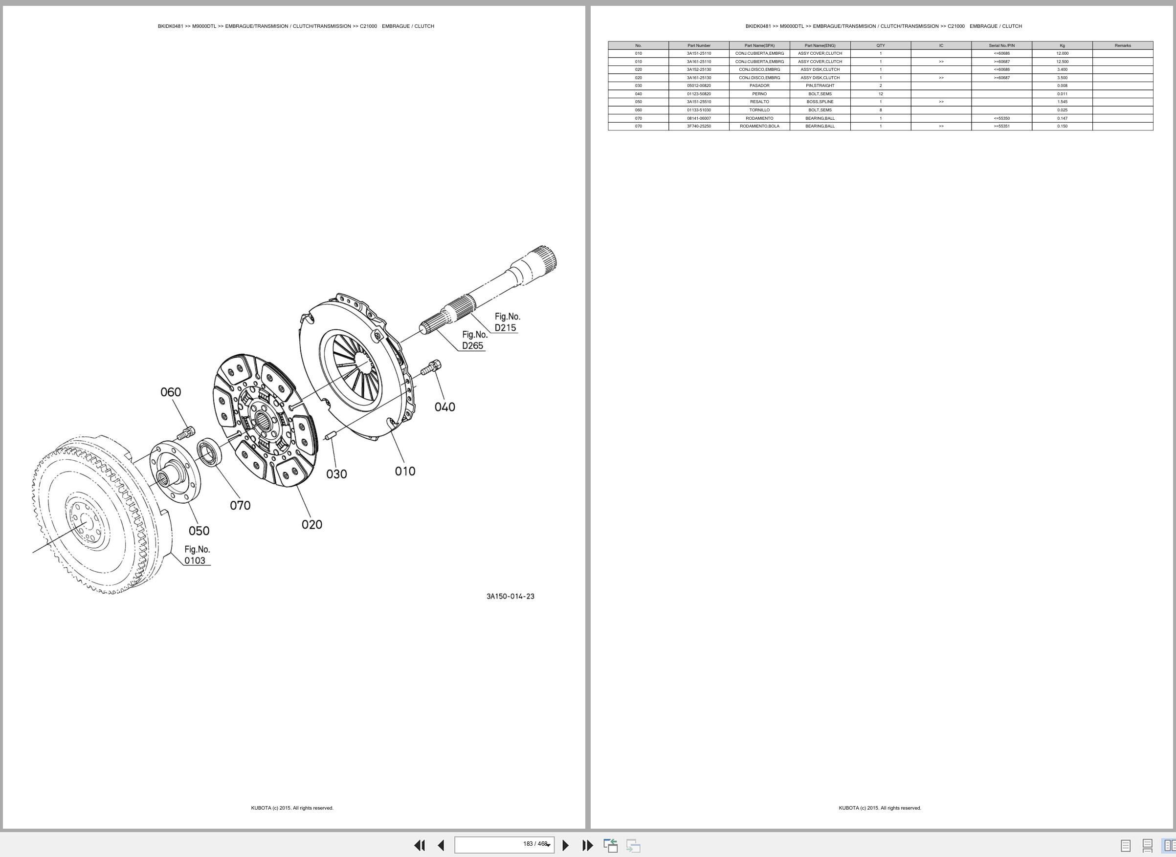 Kubota Tractor M9000DTL Spare Parts Catalog EN ES (2)