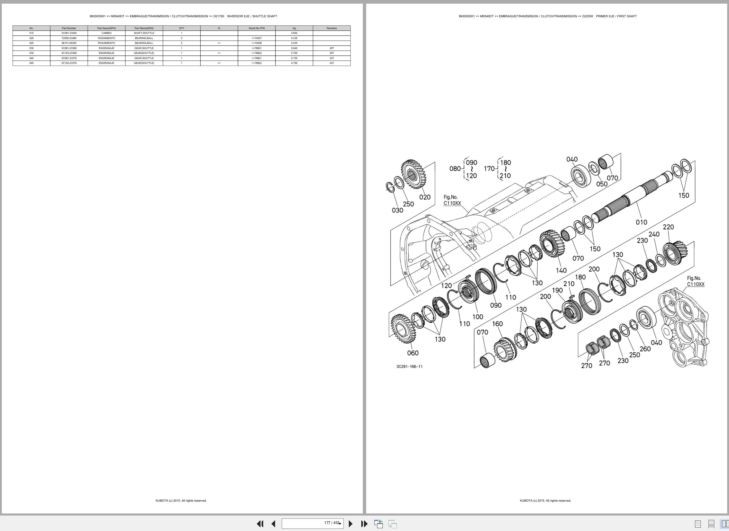 Kubota Tractor M9540DT Spare Parts Catalog EN ES (2)