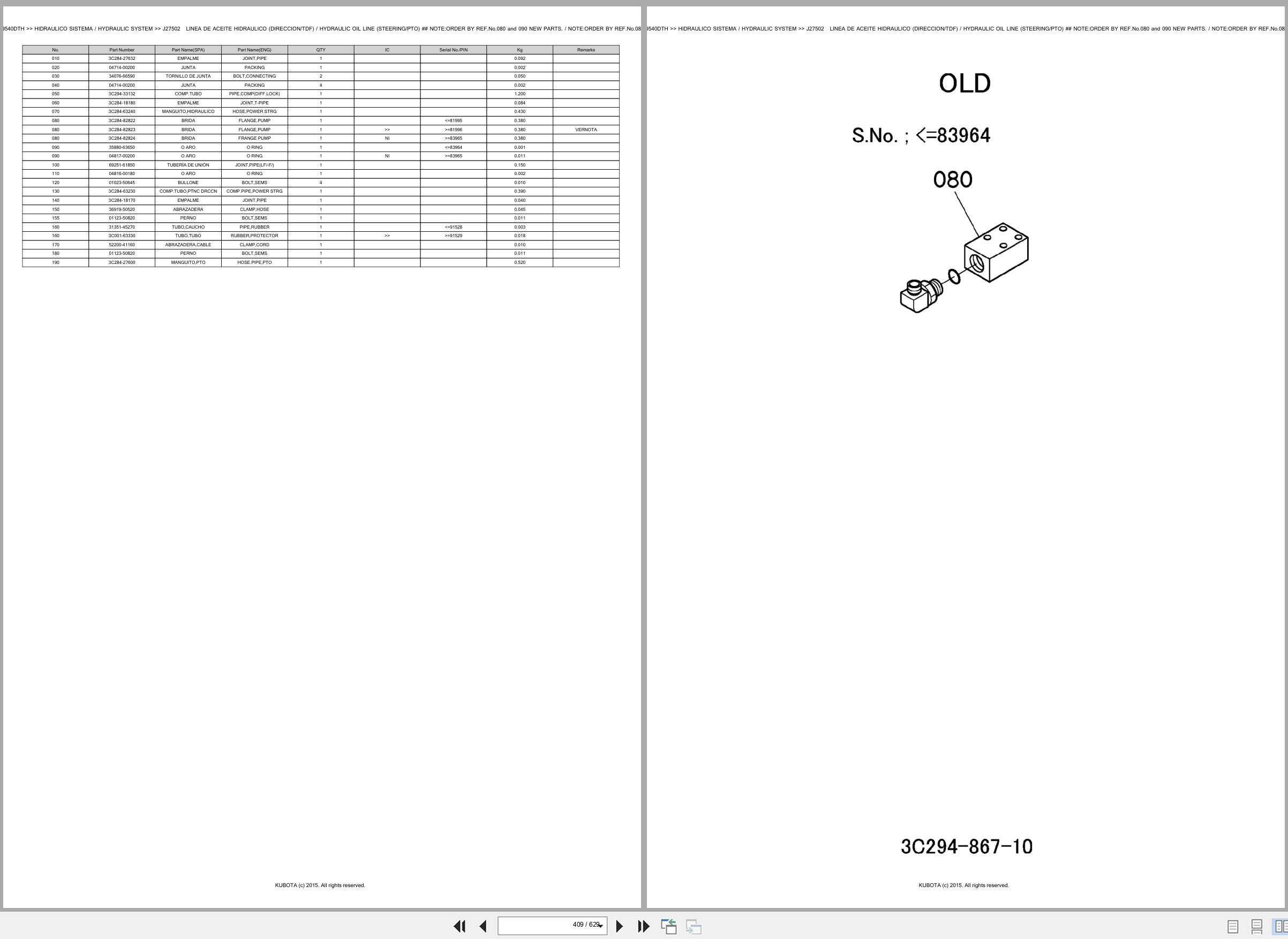 Kubota Tractor M9540DTH Spare Parts Catalog EN ES (3)