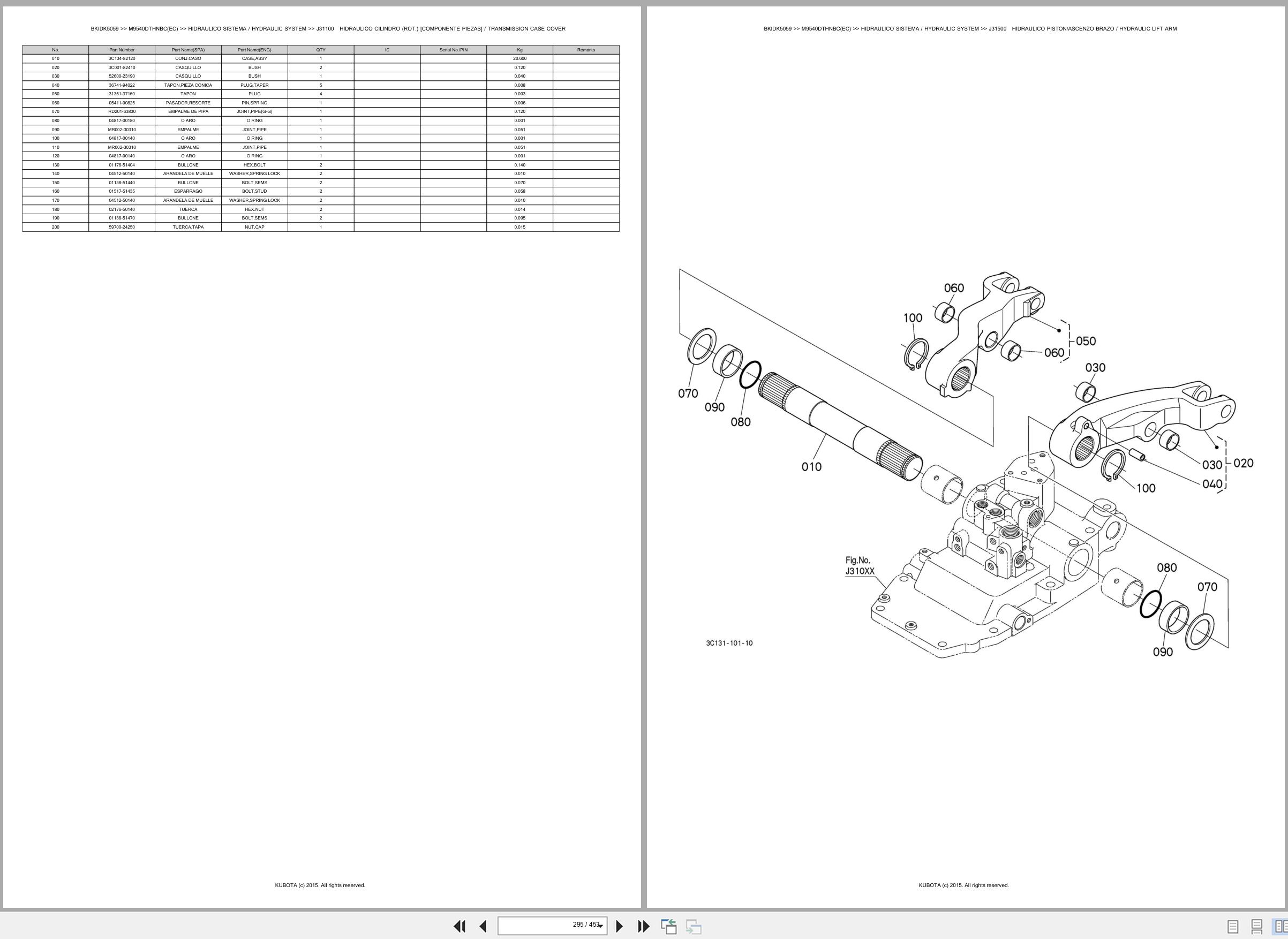 Kubota Tractor M9540DTHNBC(EC) Spare Parts Catalog EN ES (3)