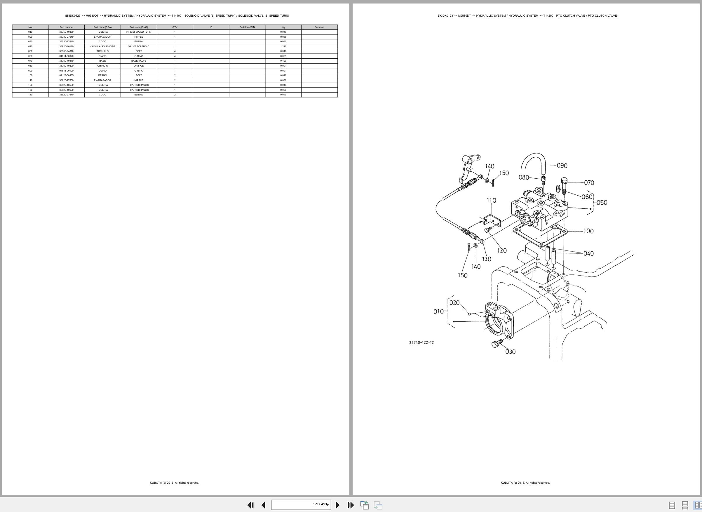 Kubota Tractor M9580DT Spare Parts Catalog EN ES (3)