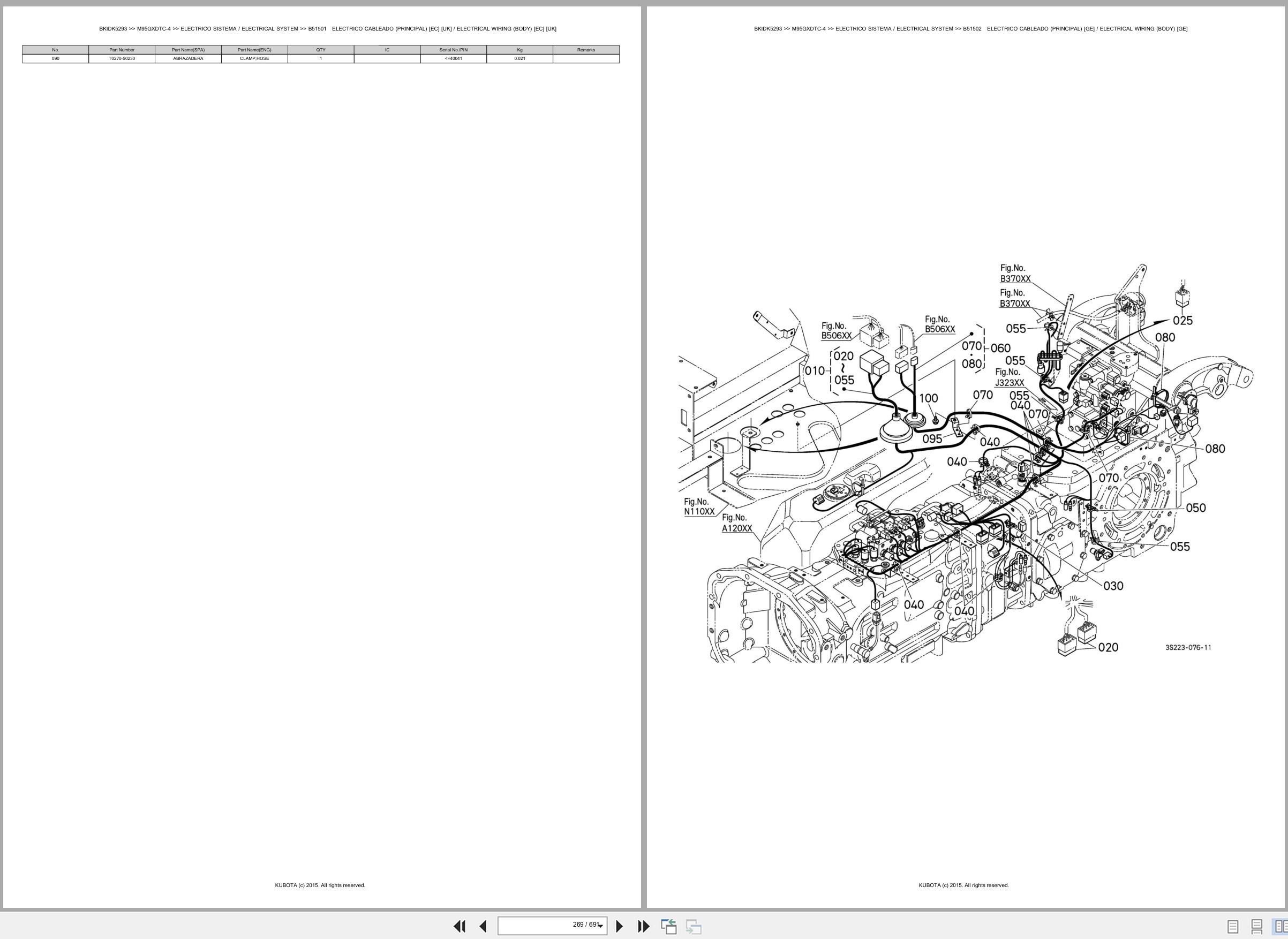 Kubota Tractor M95GXDTC 4 Spare Parts Catalog EN ES (2)