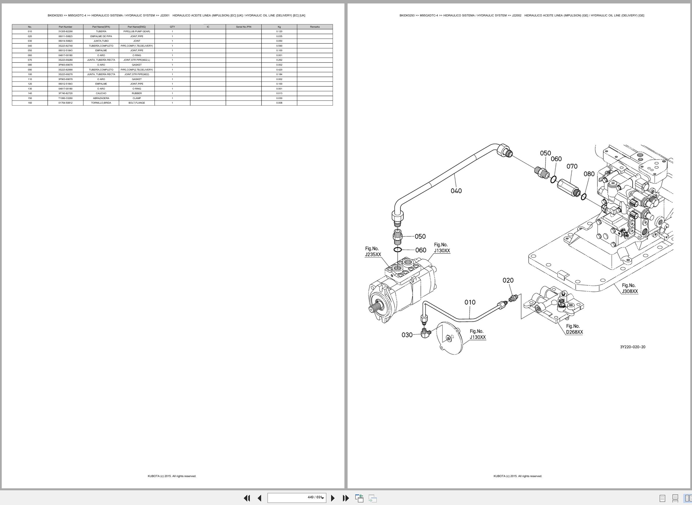 Kubota Tractor M95GXDTC 4 Spare Parts Catalog EN ES (3)