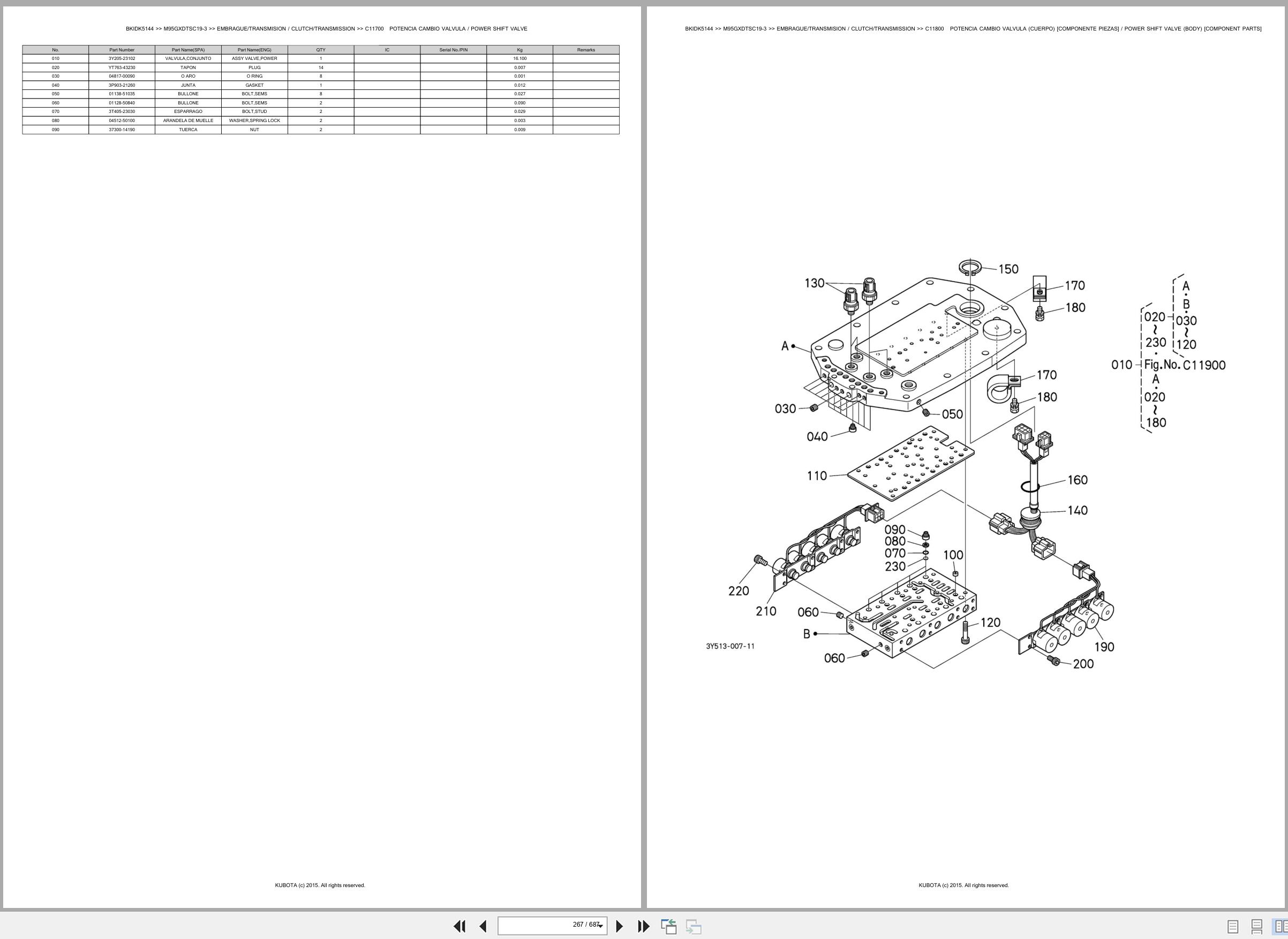 Kubota Tractor M95GXDTSC19 3 Spare Parts Catalog EN ES (2)