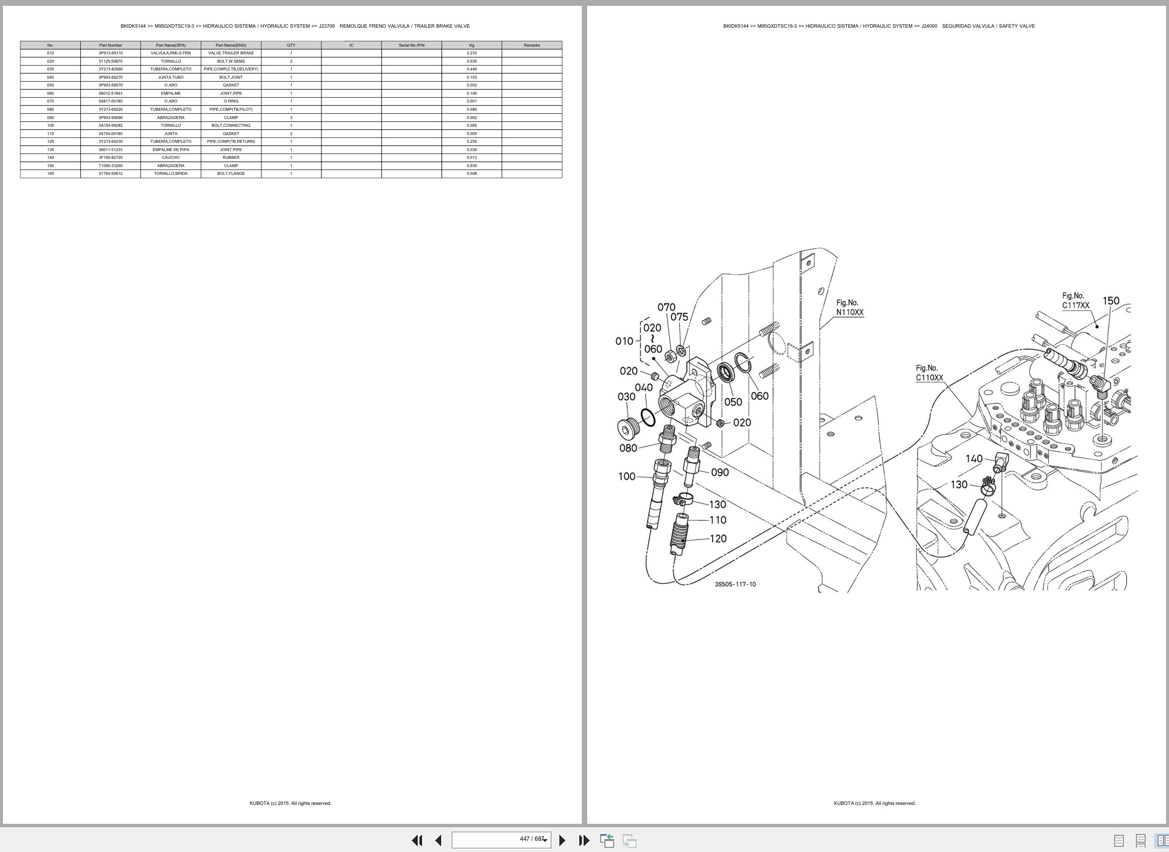 Kubota Tractor M95GXDTSC19 3 Spare Parts Catalog EN ES (3)