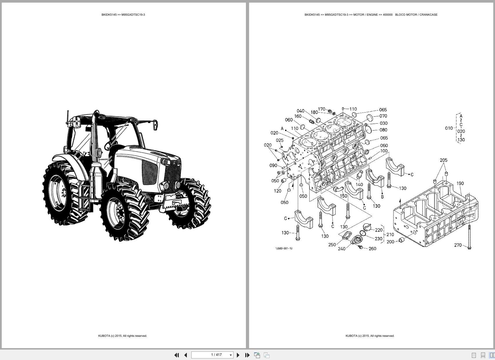 Kubota Tractor M95GXDTSC19 3 Spare Parts Catalog EN PT (1)